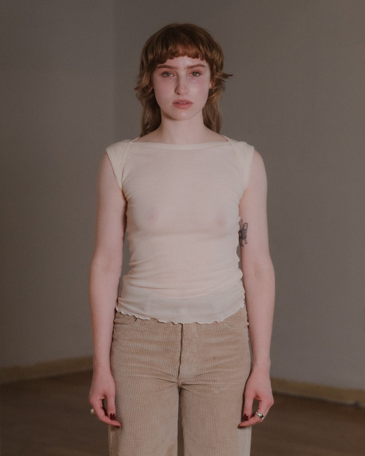 Disc Top - Fine Wool Rib - Undyed