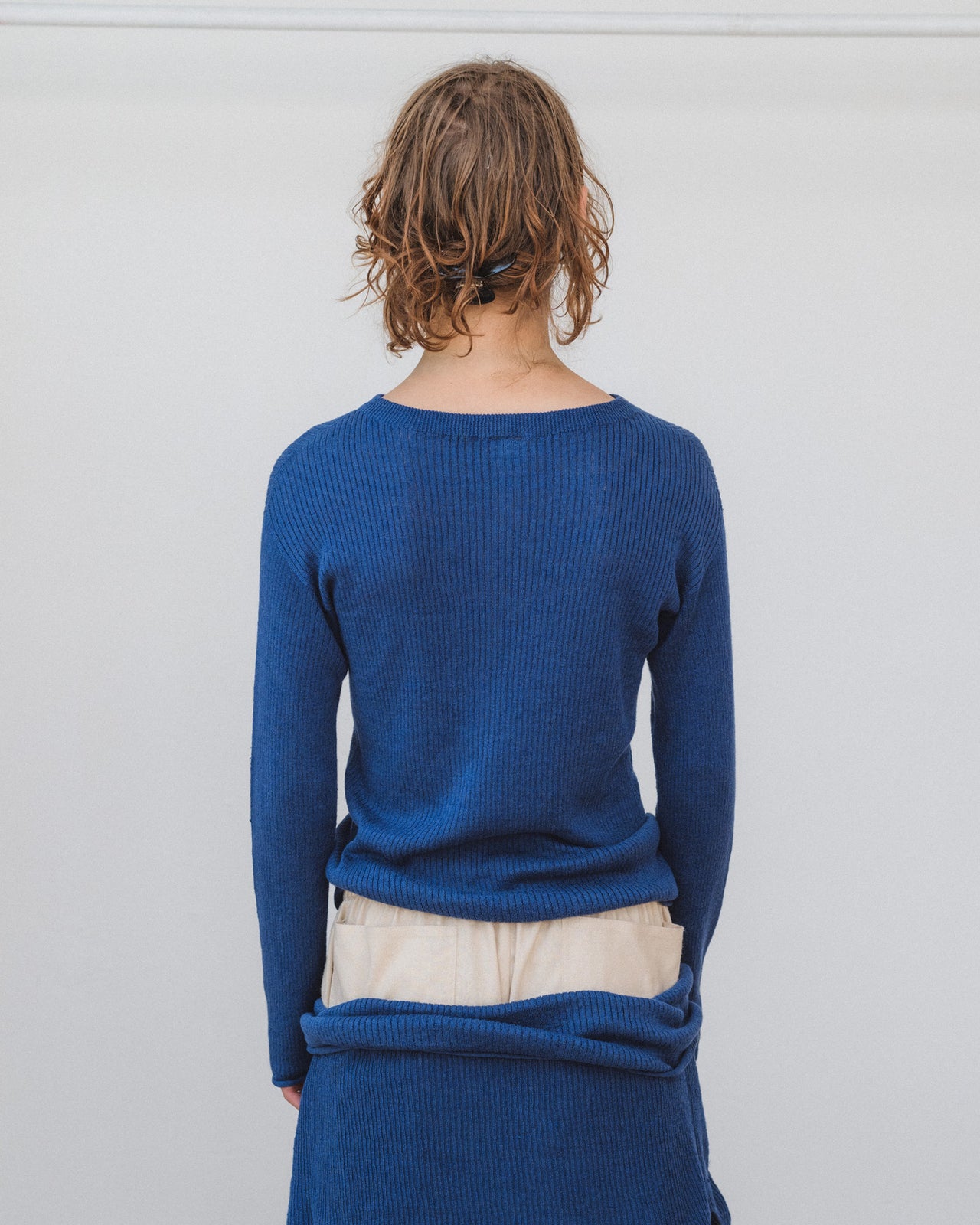 Drip Cardigan - Linen - Mez Blue