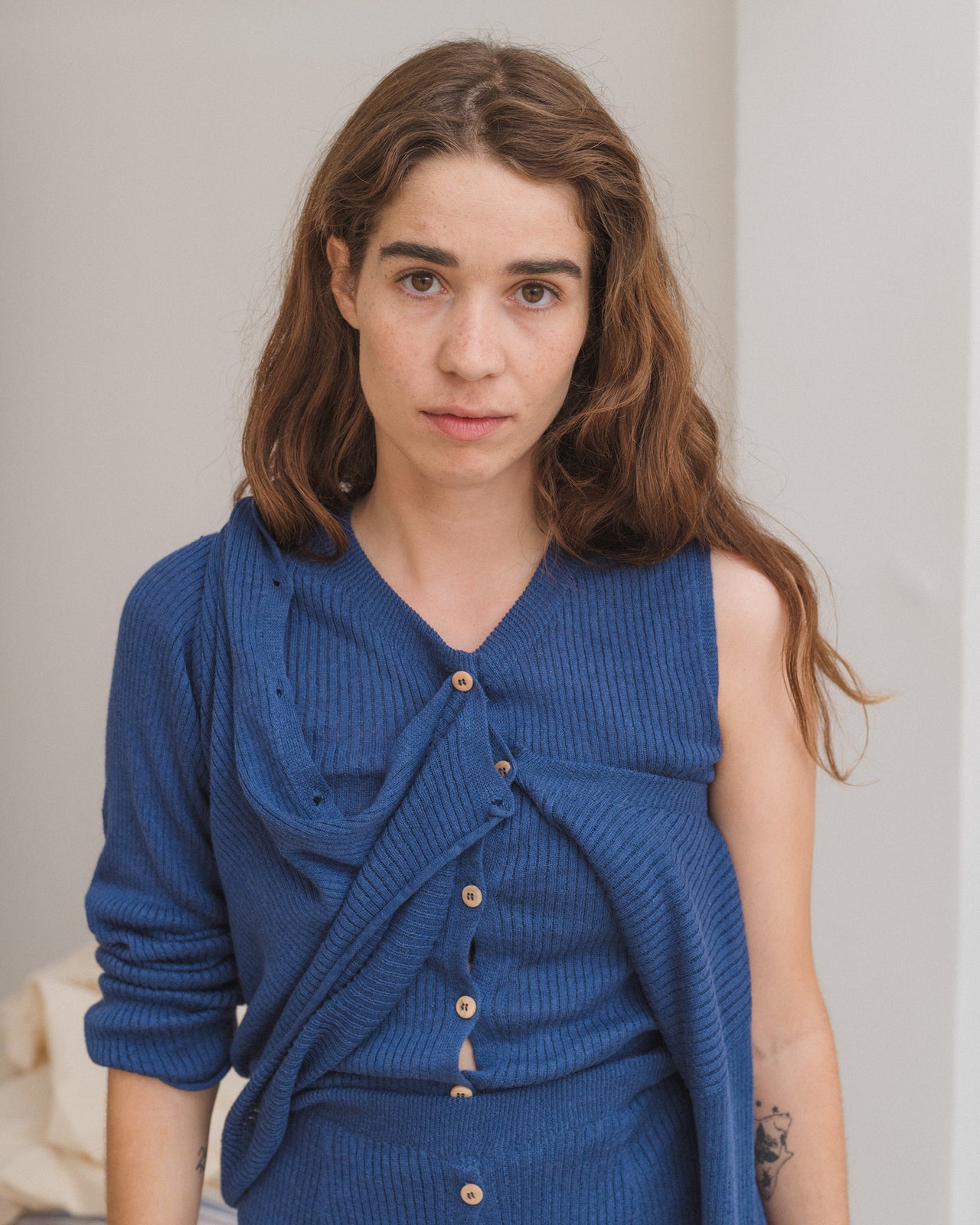 Drip Top - Linen - Mez Blue