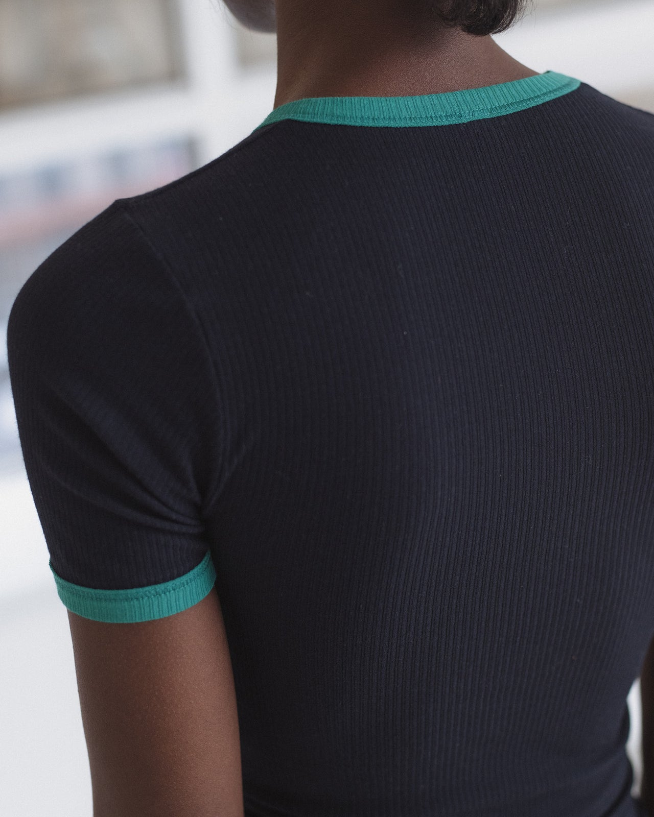 Drive Tee Shirt - Organic Cotton Rib - Murano Navy / Green