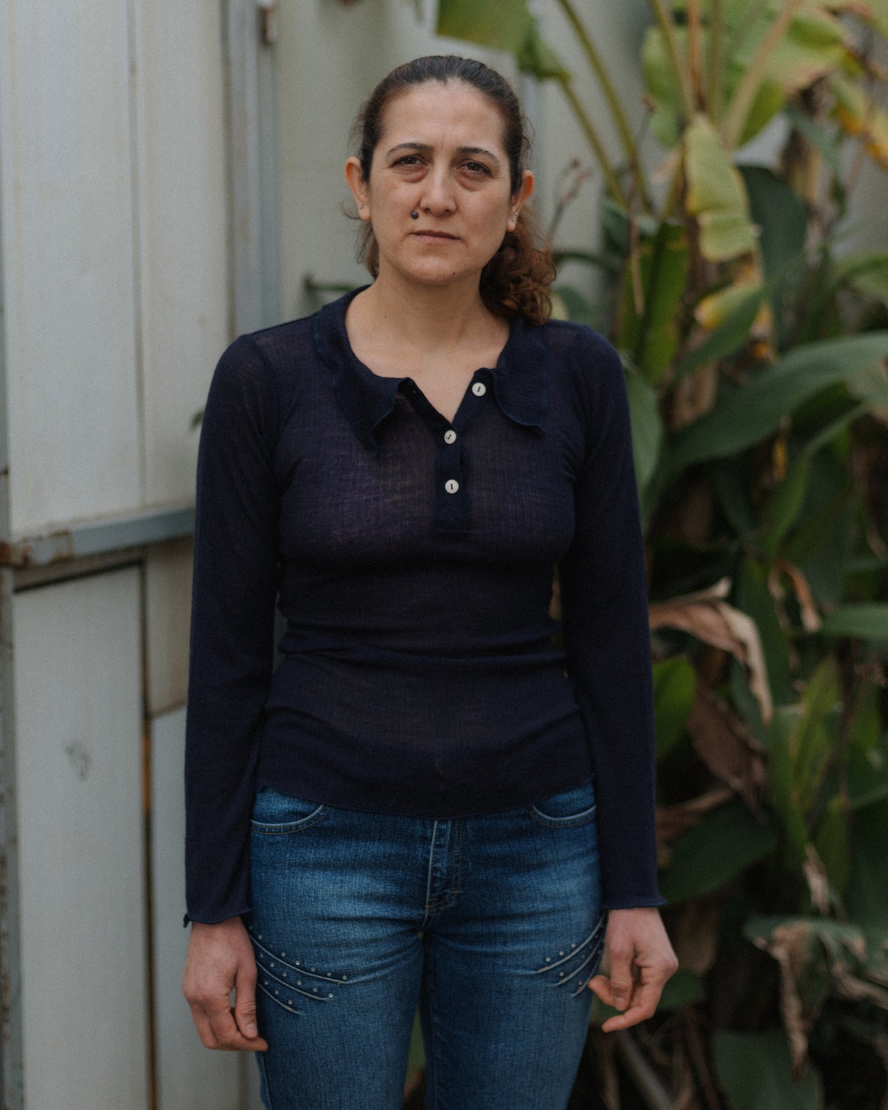 Dual Long Sleeve Tee - Fine Wool Rib - Murano Navy