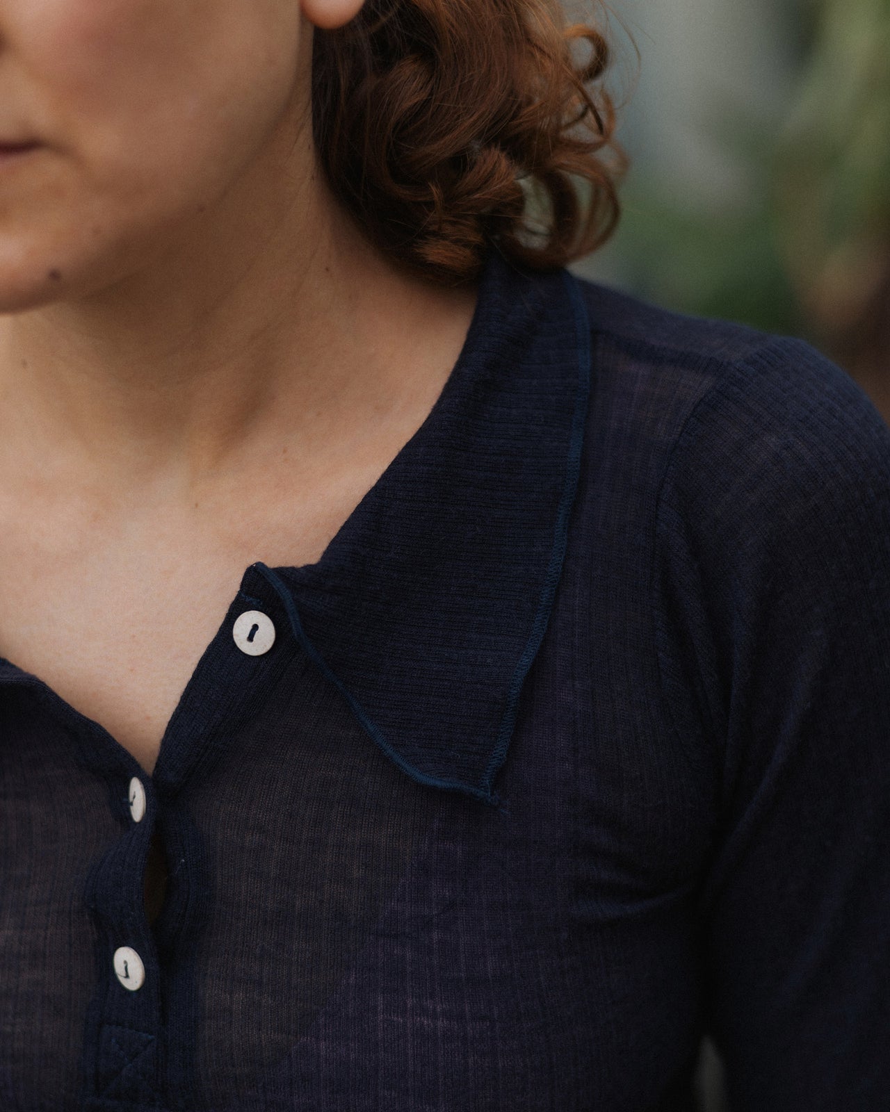 Dual Long Sleeve Tee - Fine Wool Rib - Murano Navy