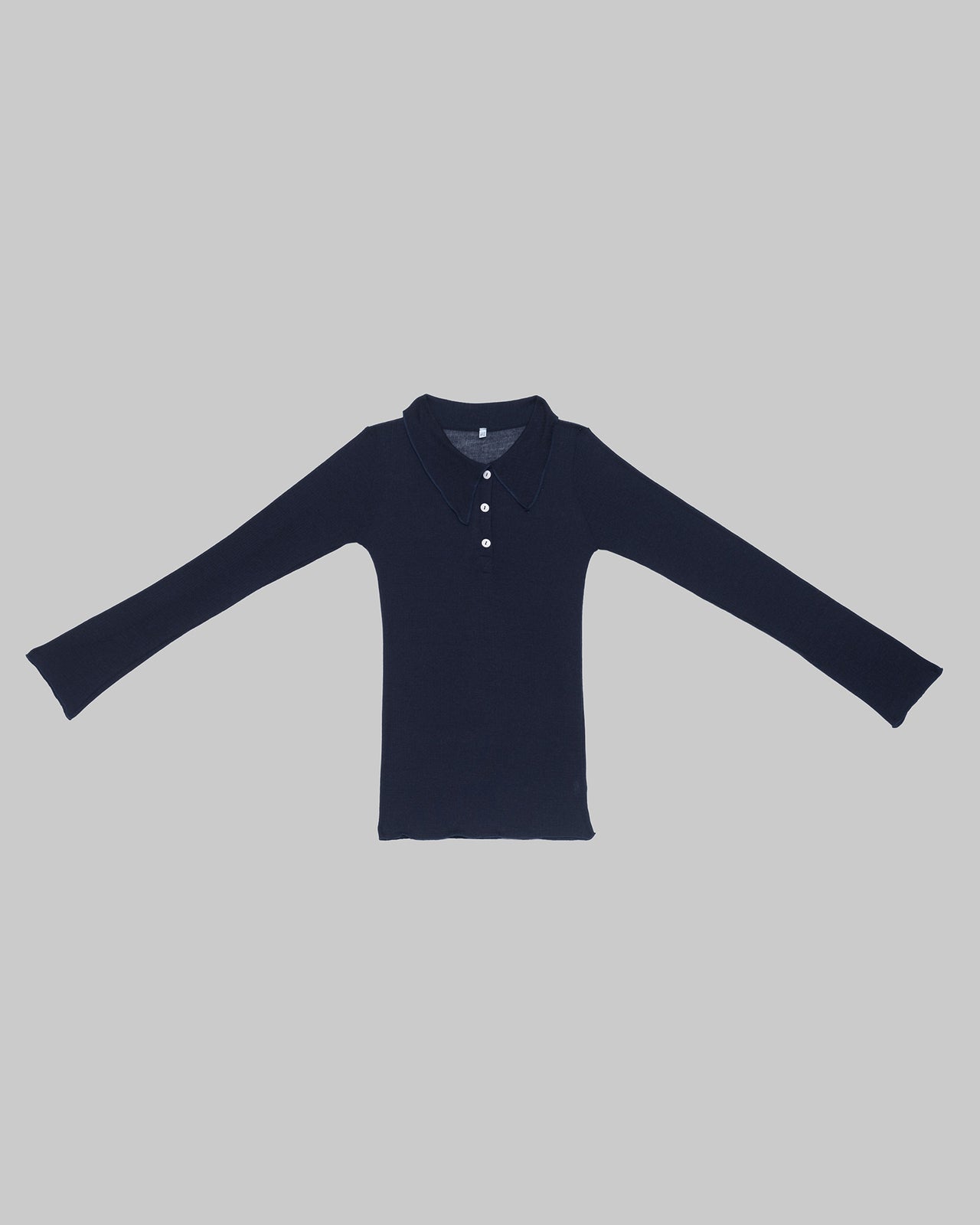 Dual Long Sleeve Tee - Fine Wool Rib - Murano Navy