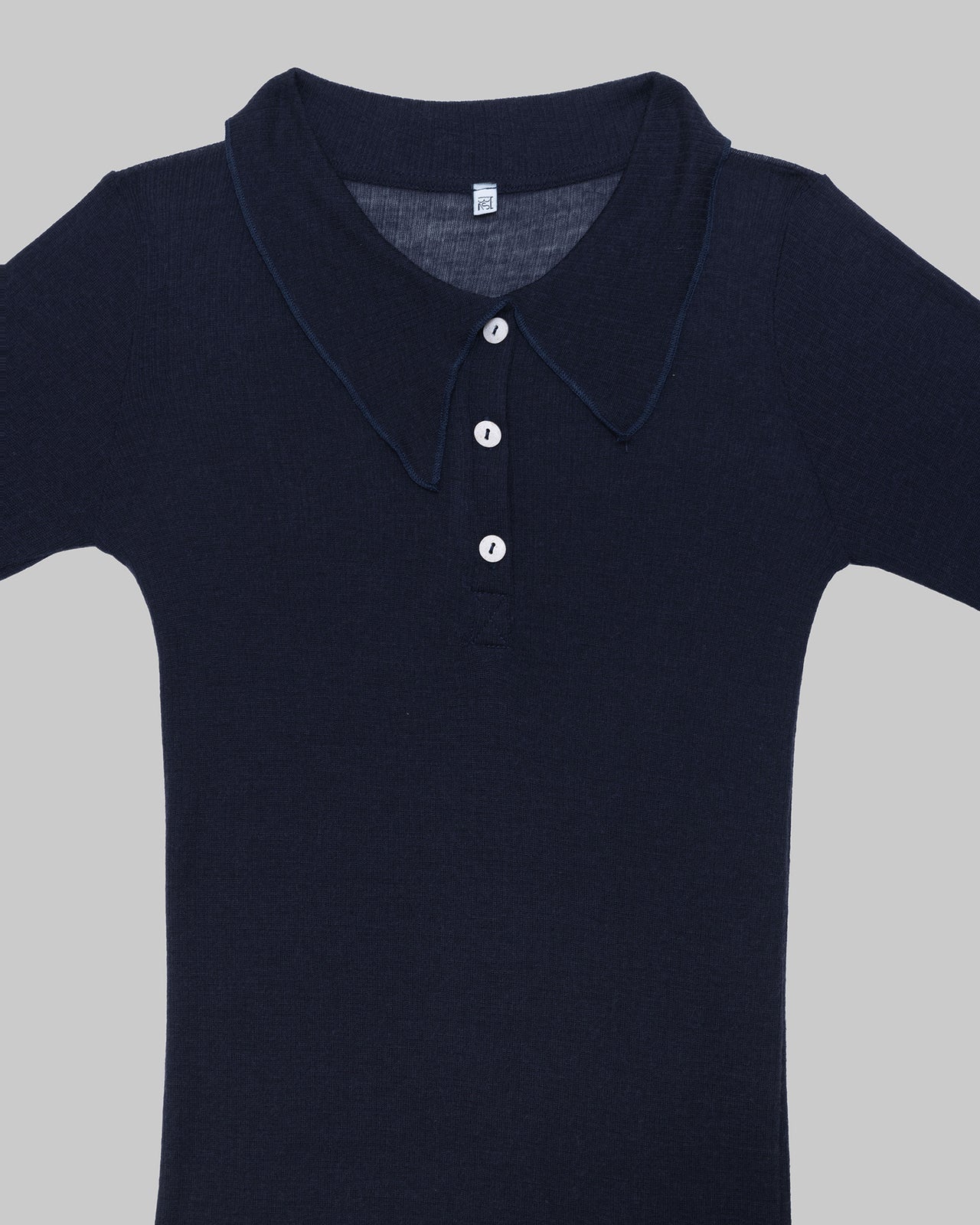 Dual Long Sleeve Tee - Fine Wool Rib - Murano Navy
