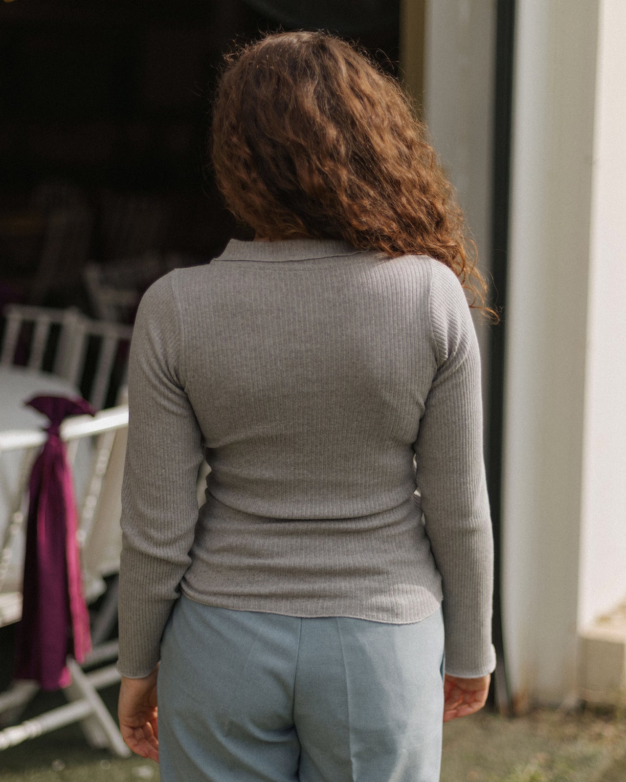 Dual Long Sleeve Tee - Recycled Cotton Rib - Grey Melange