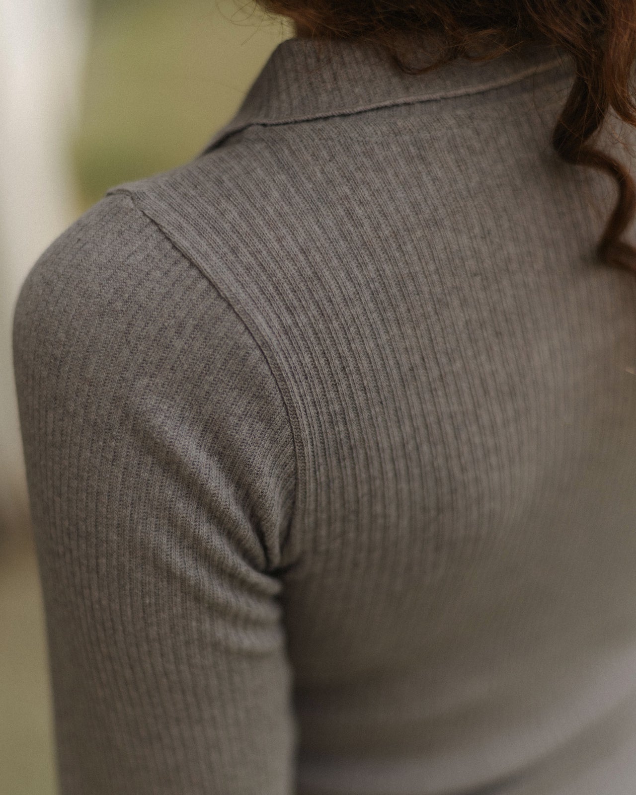 Dual Long Sleeve Tee - Recycled Cotton Rib - Grey Melange
