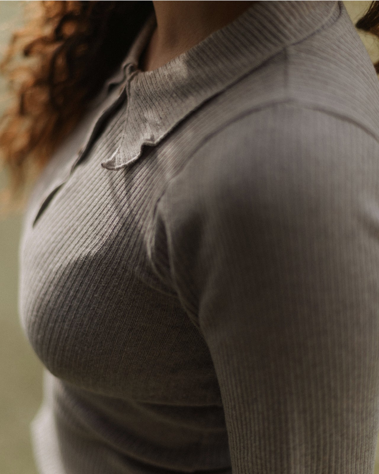 Dual Long Sleeve Tee - Recycled Cotton Rib - Grey Melange