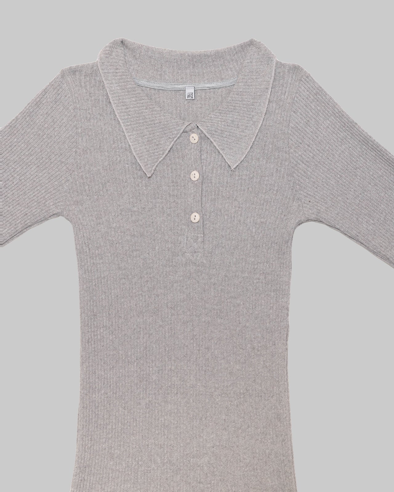 Dual Long Sleeve Tee - Recycled Cotton Rib - Grey Melange