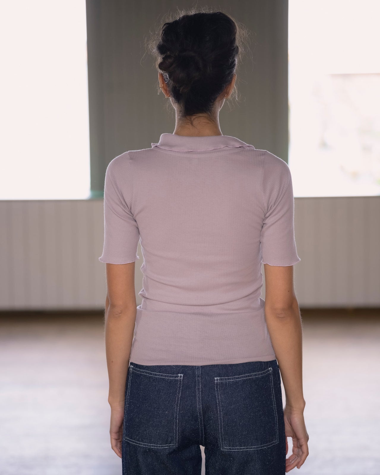 Dual Polo - Fine Organic Cotton Rib - Verbe Purple