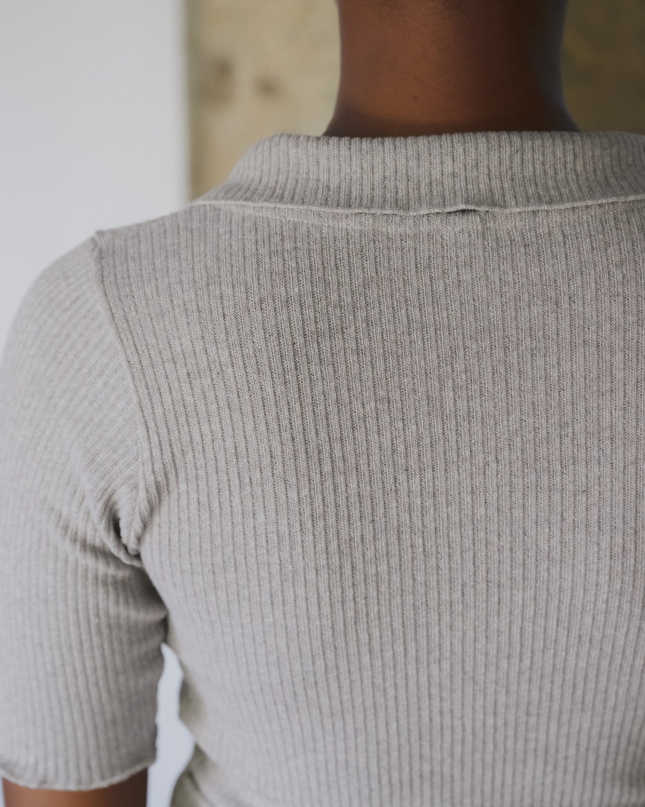 Dual Polo - Recycled Cotton Rib - Grey Melange