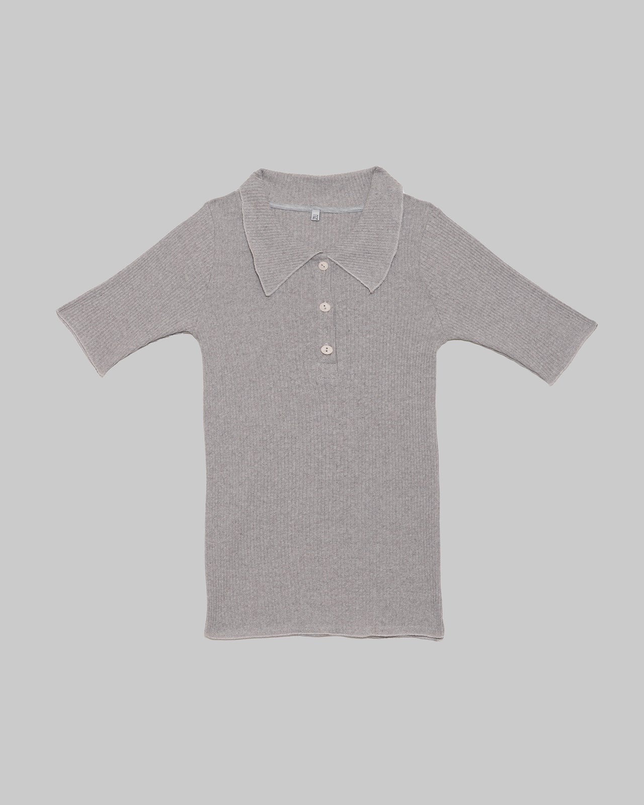 Dual Polo - Recycled Cotton Rib - Grey Melange
