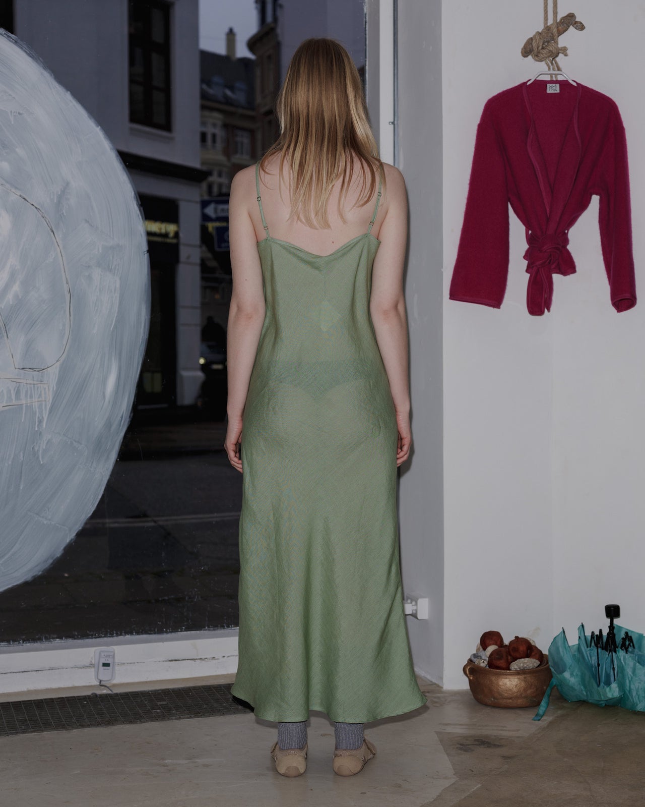 Dydine Dress - Sheer Linen - Salvie Green - AU23