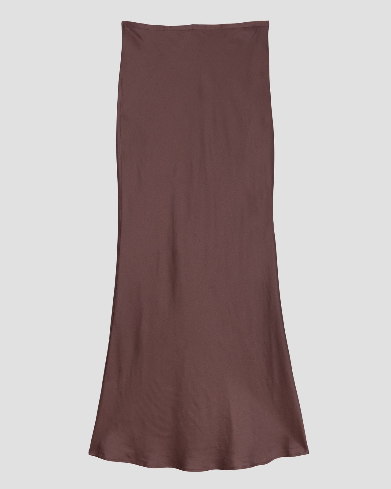 Dydine Fitted Skirt - Ecovero Satin - Dark Brown