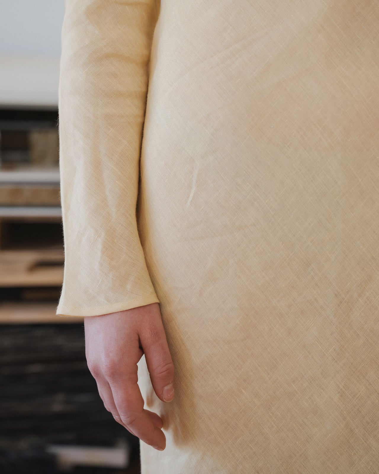 Dydine Long Sleeve Dress - Fine Linen - Ana Yellow