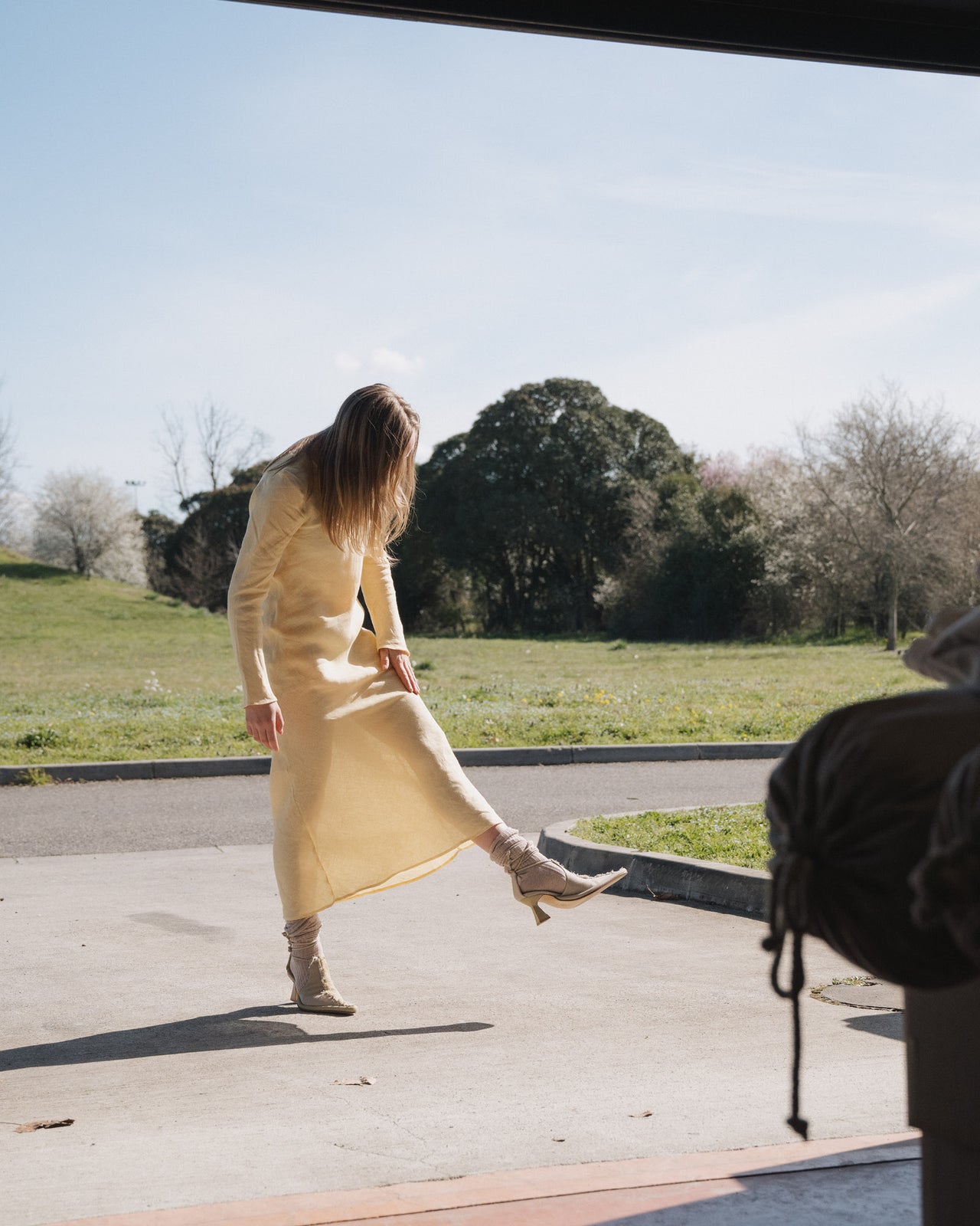Dydine Long Sleeve Dress - Fine Linen - Ana Yellow