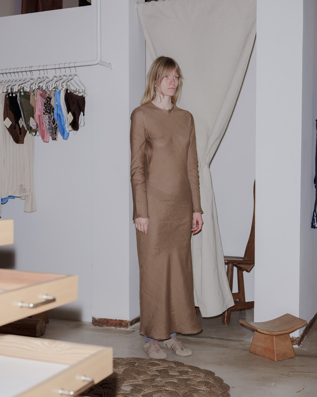 Dydine Longsleeve Dress - Sheer Linen - Ocular - AU23