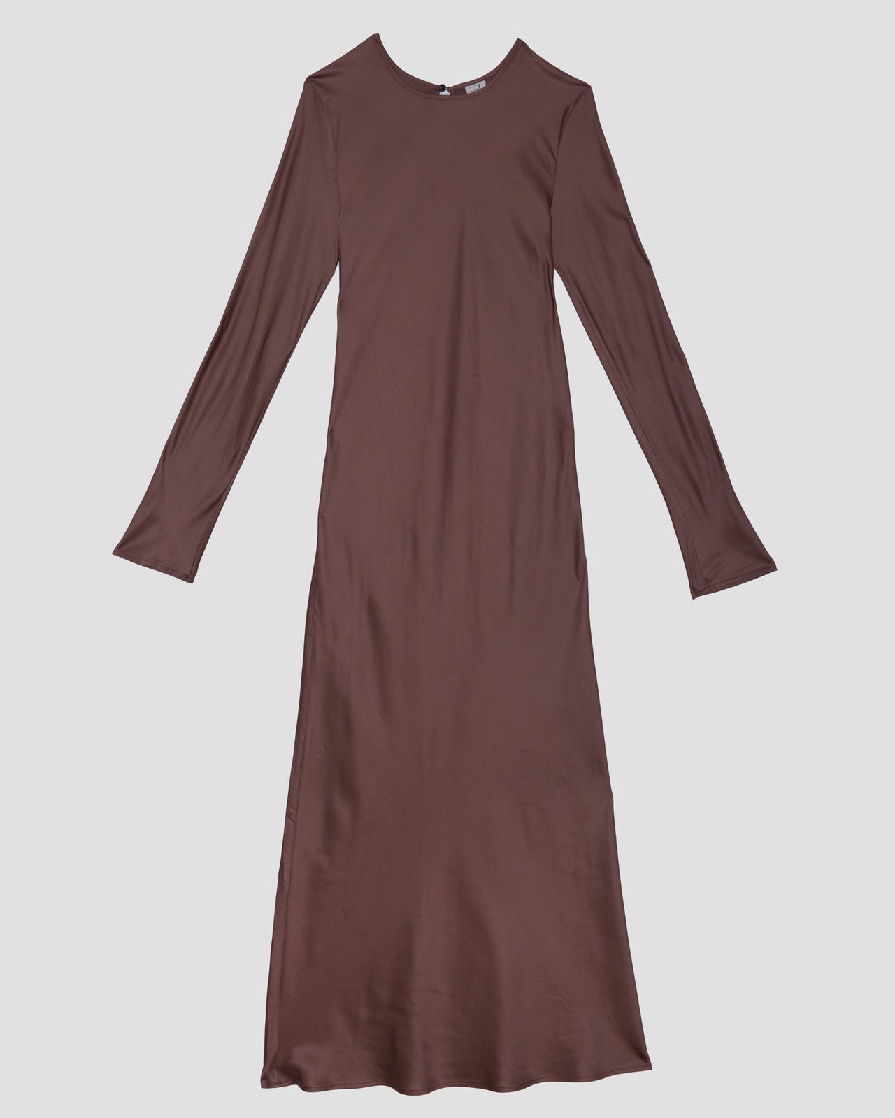 Dydine Long Sleeve Dress - Ecovero Satin - Dark Brown