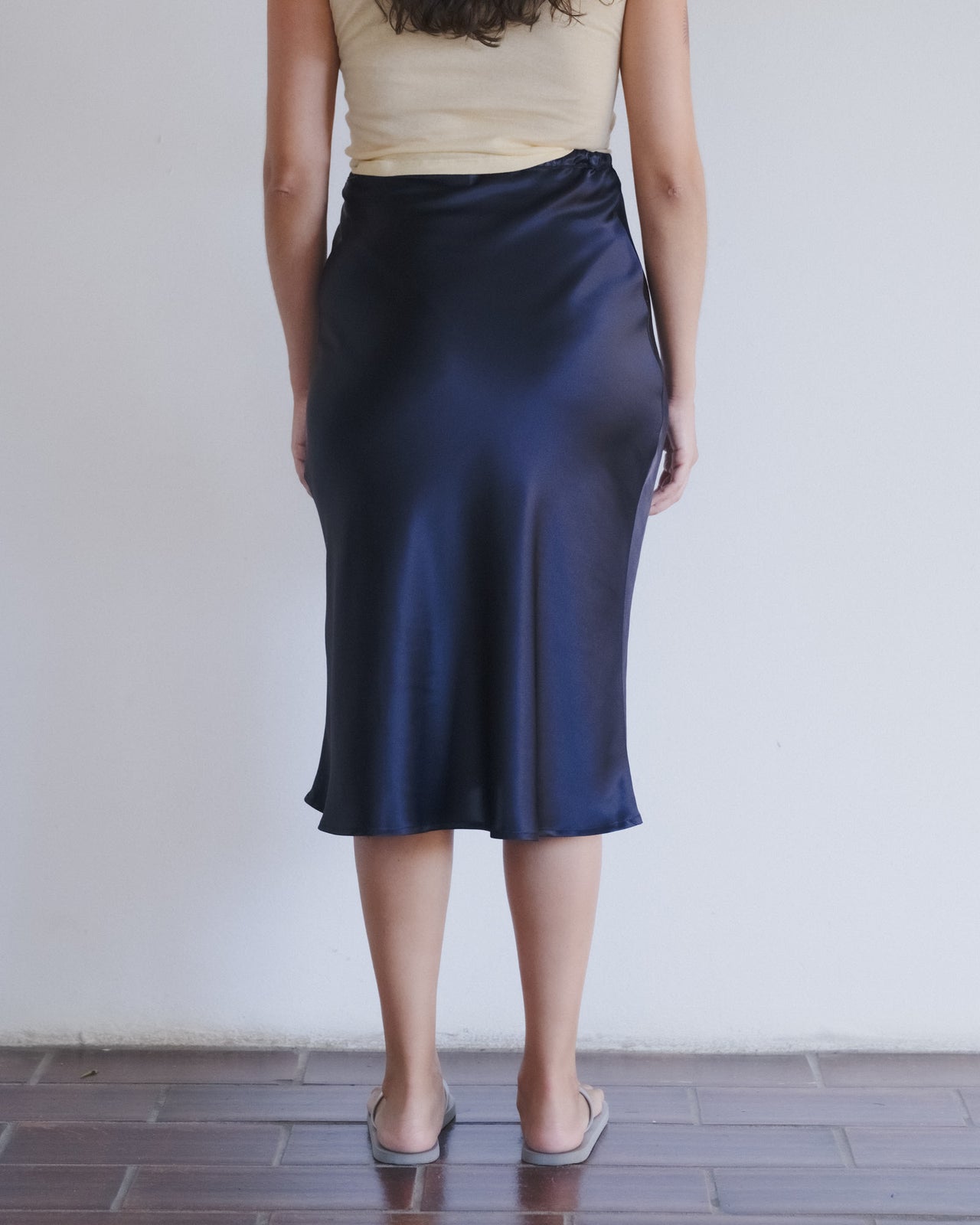 Dydine Midi Skirt - Silk Satin - Black