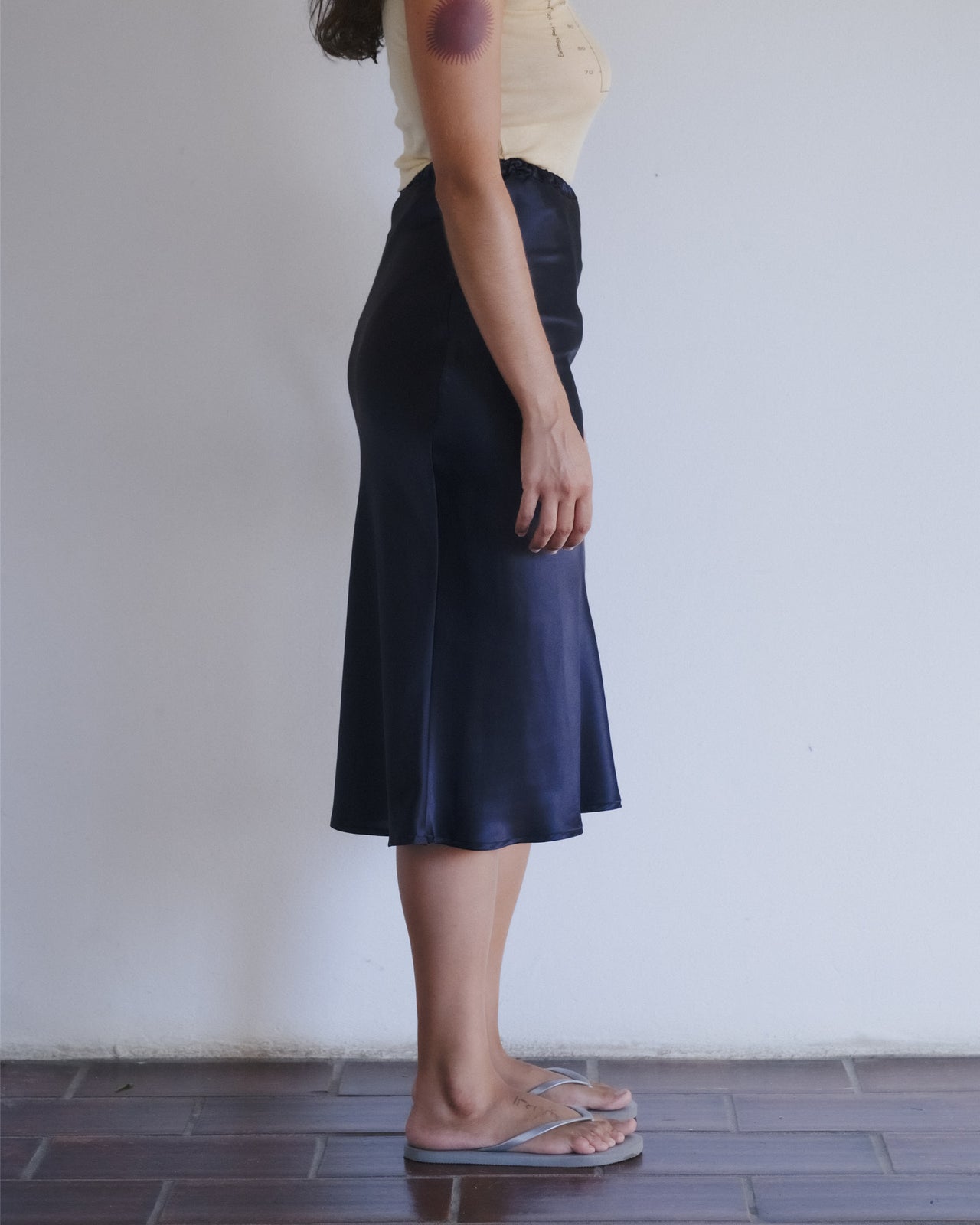 Dydine Midi Skirt - Silk Satin - Black