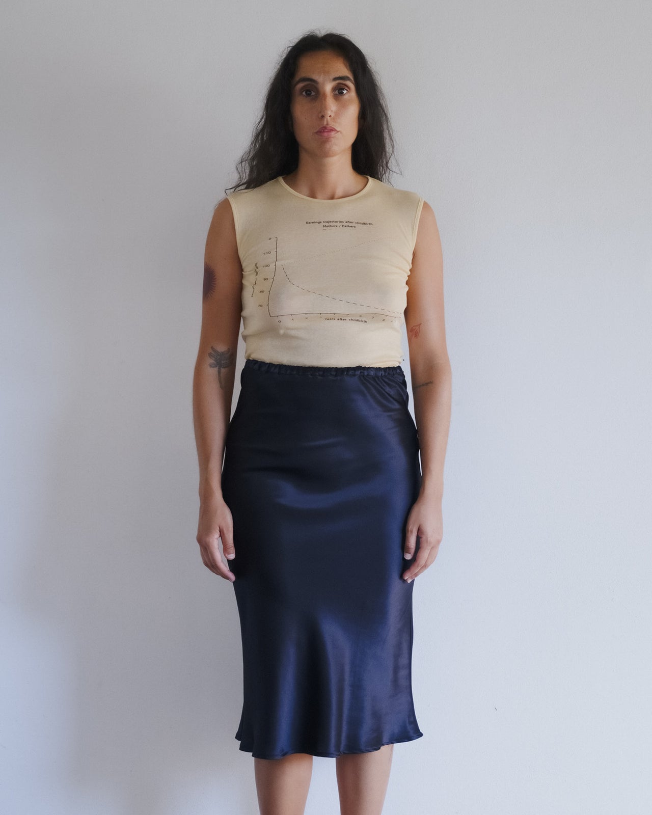 Dydine Midi Skirt - Silk Satin - Black