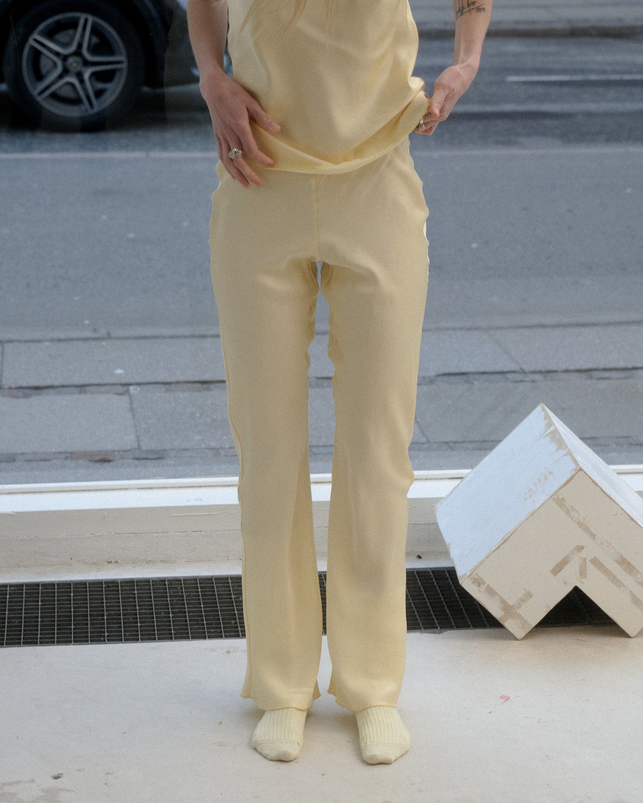 Dydine Pants - Ecovero Satin - Sophia Yellow