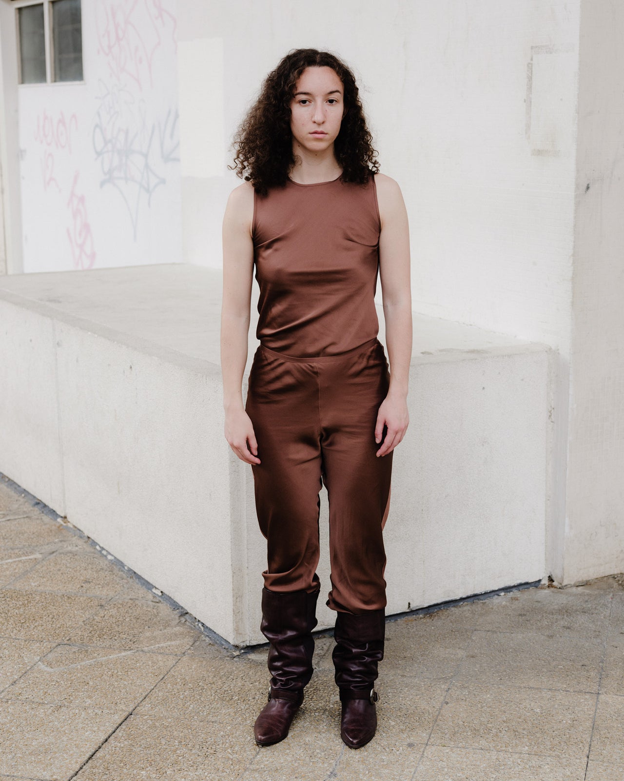 Dydine Pants - Ecovero Satin - Dark Brown