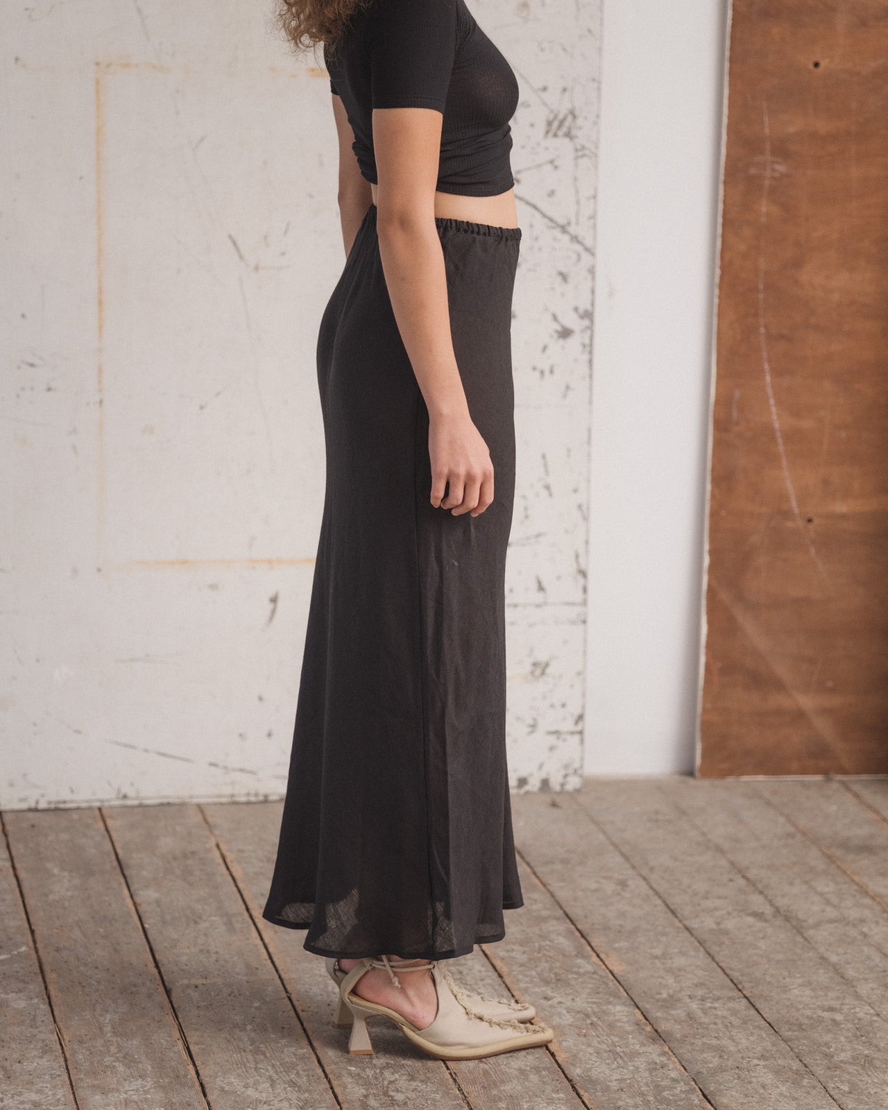 Dydine Skirt - Sheer Linen - Black