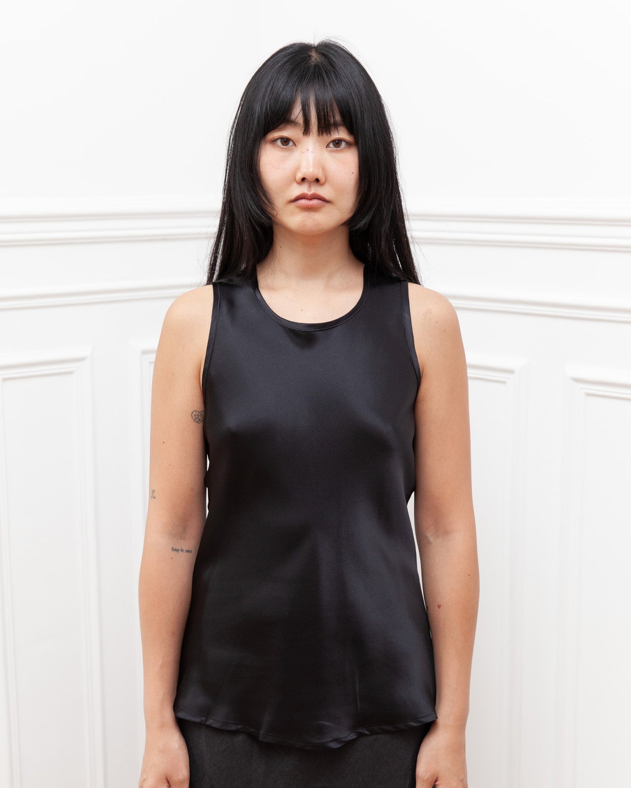Dydine Tank - Silk Satin - Black