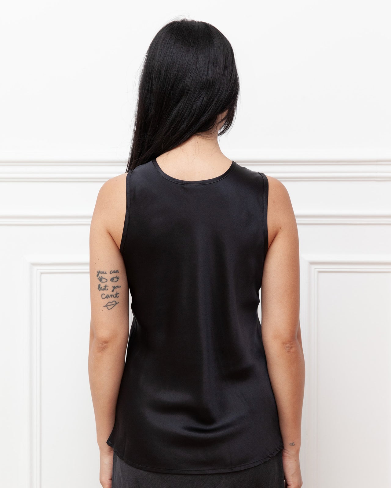 Dydine Tank - Silk Satin - Black