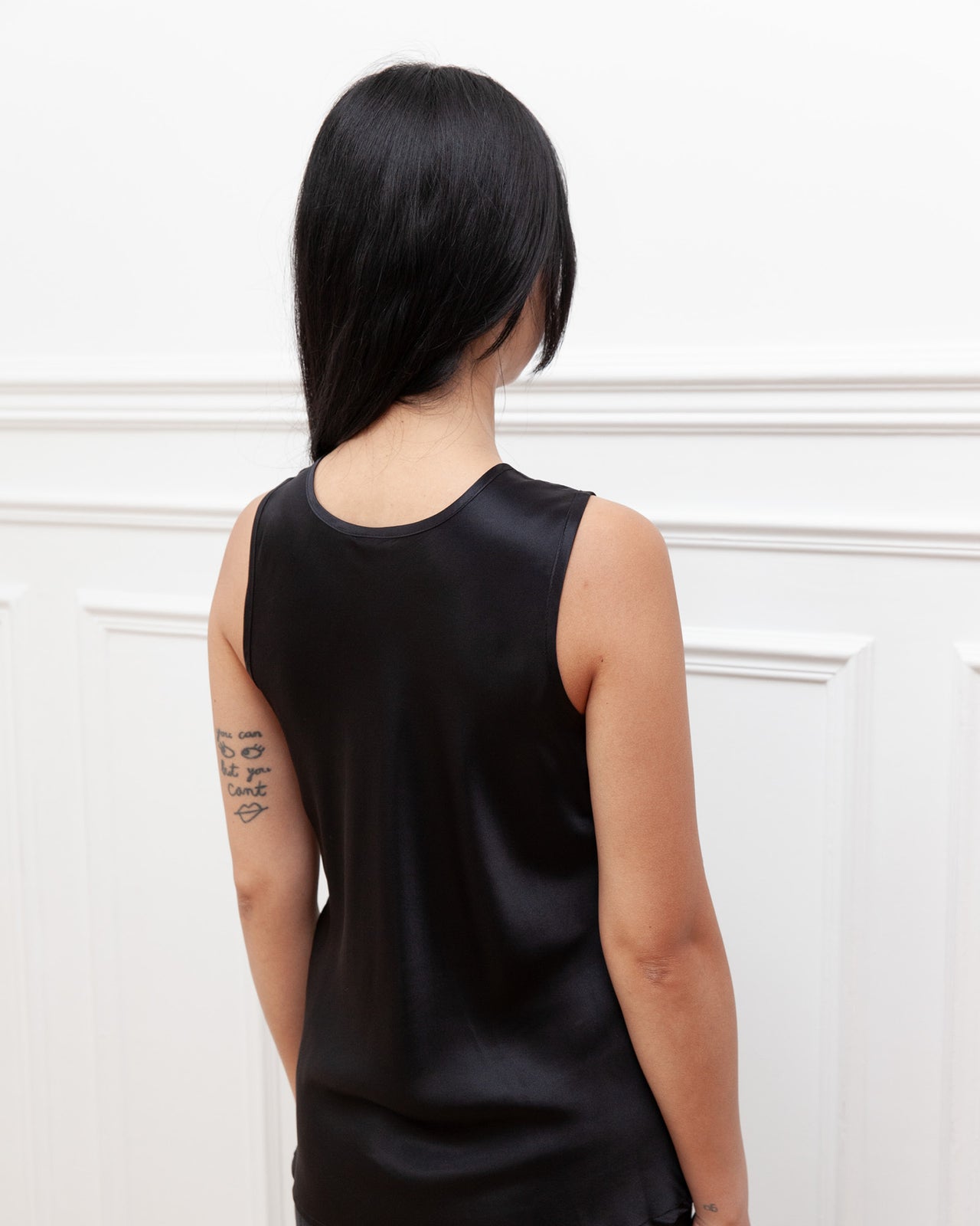 Dydine Tank - Silk Satin - Black