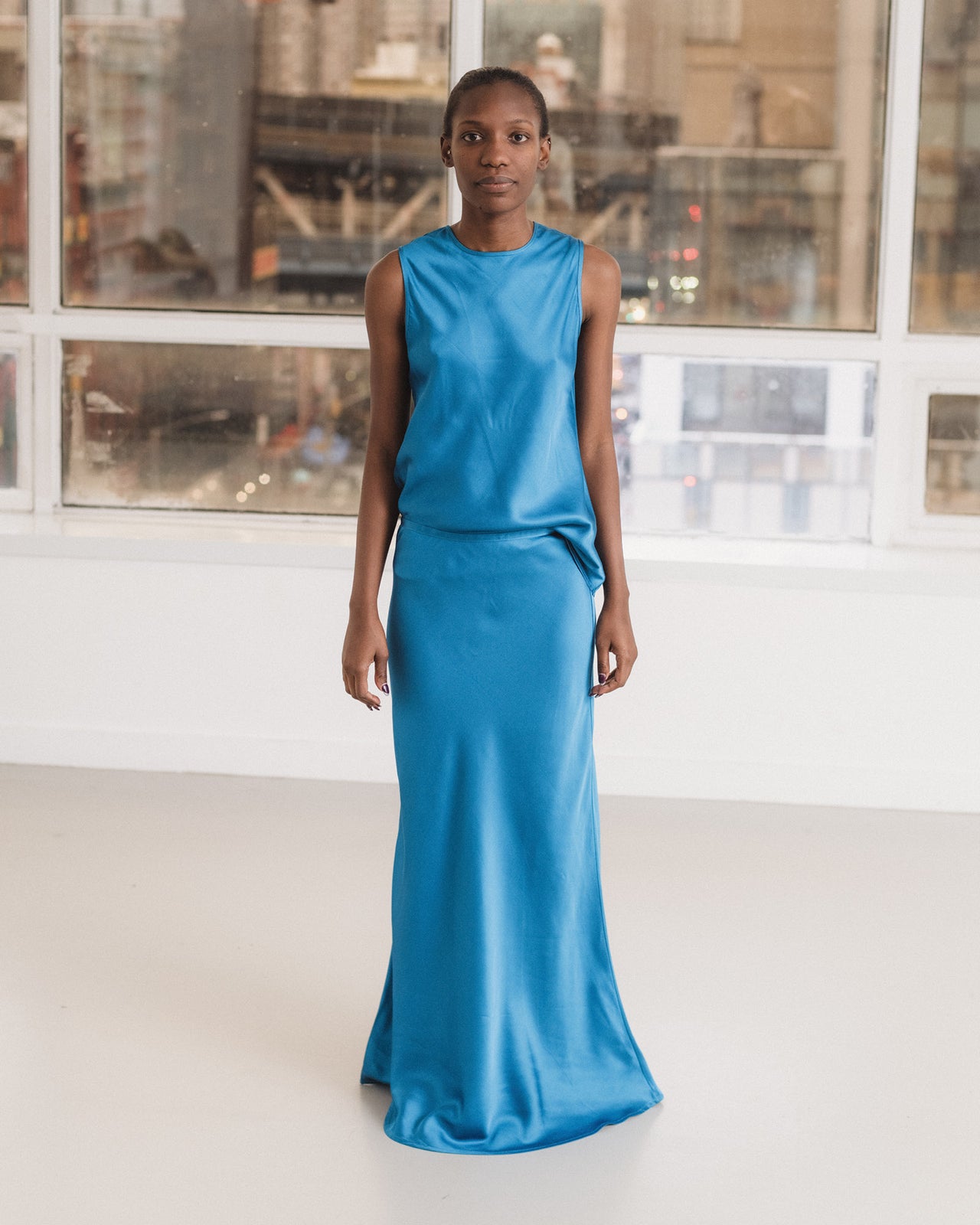 Dydine Tank Top - Ecovero Satin - Ora Blue