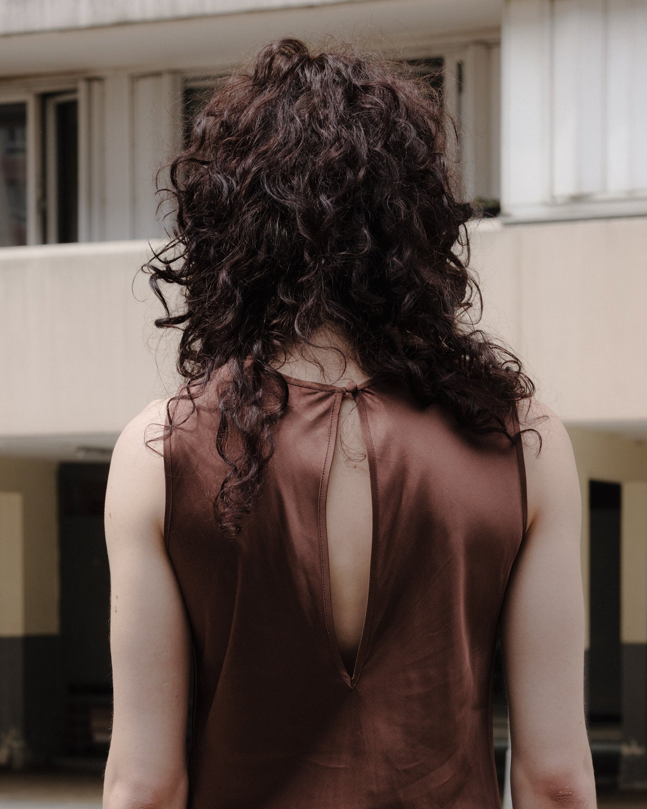 Dydine Tank Top - Ecovero Satin - Dark Brown