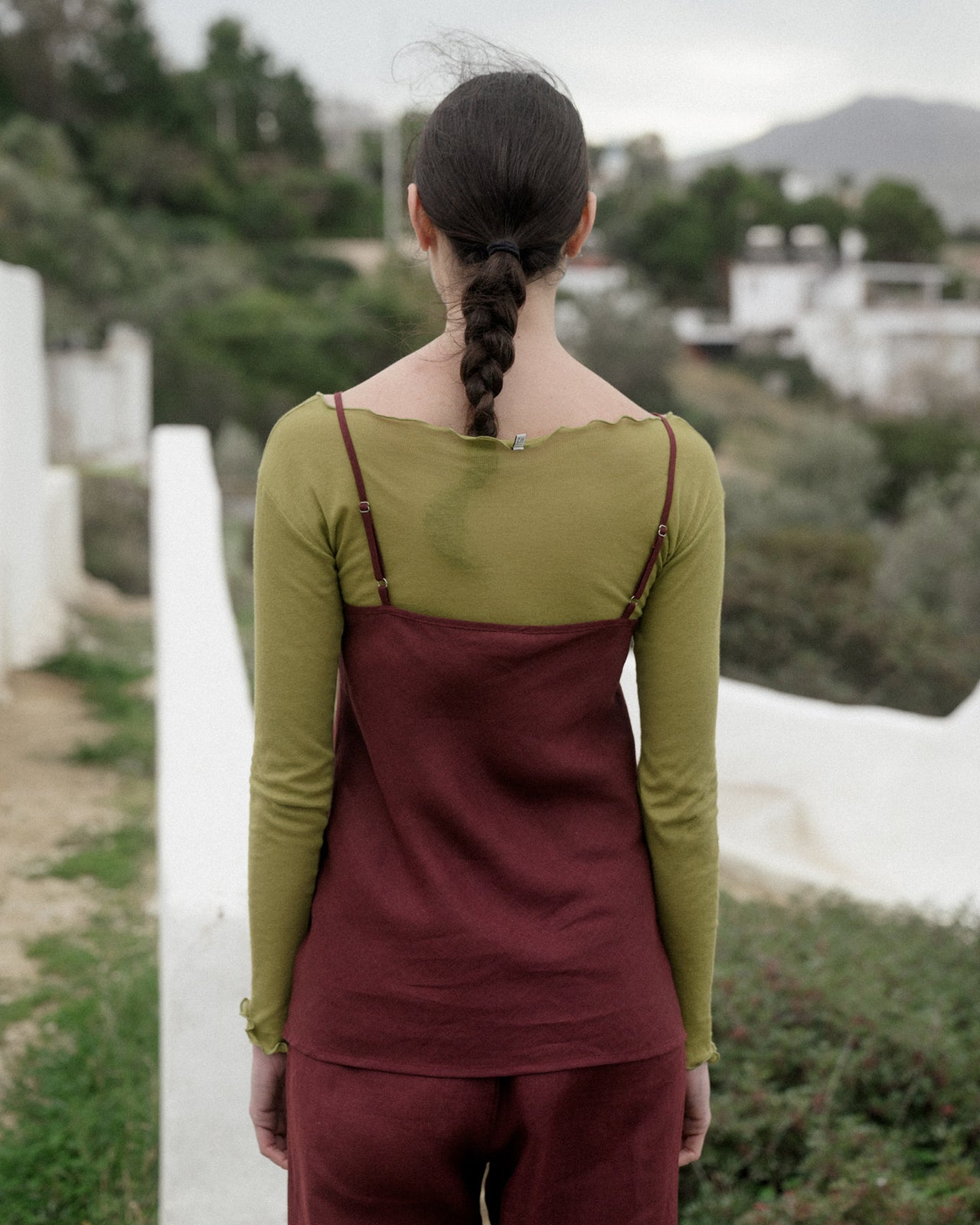 Dydine Top - Fine Linen - Stome Burgundy