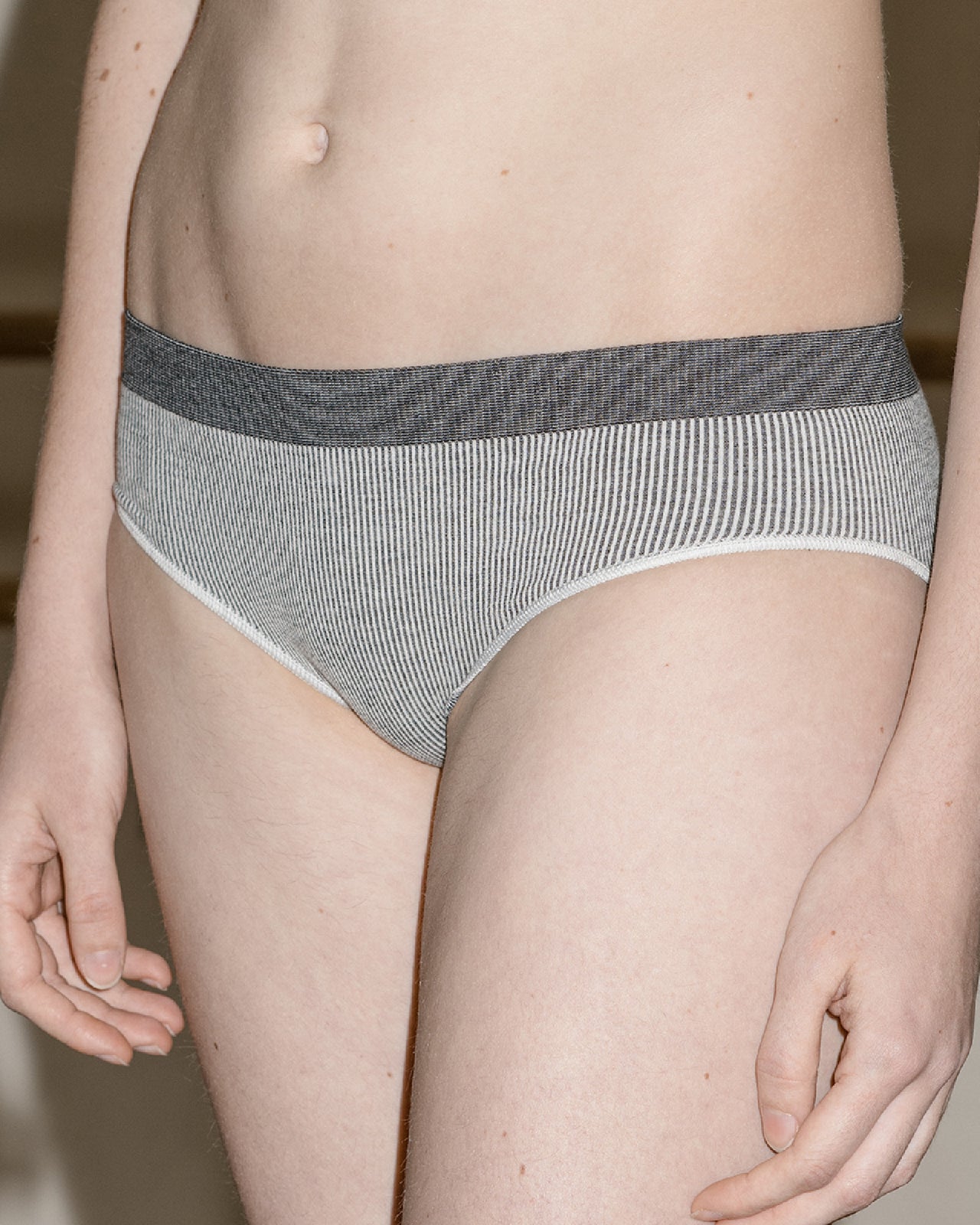 Fine Seamless Bell Pants - Seamless Rib - Stripe