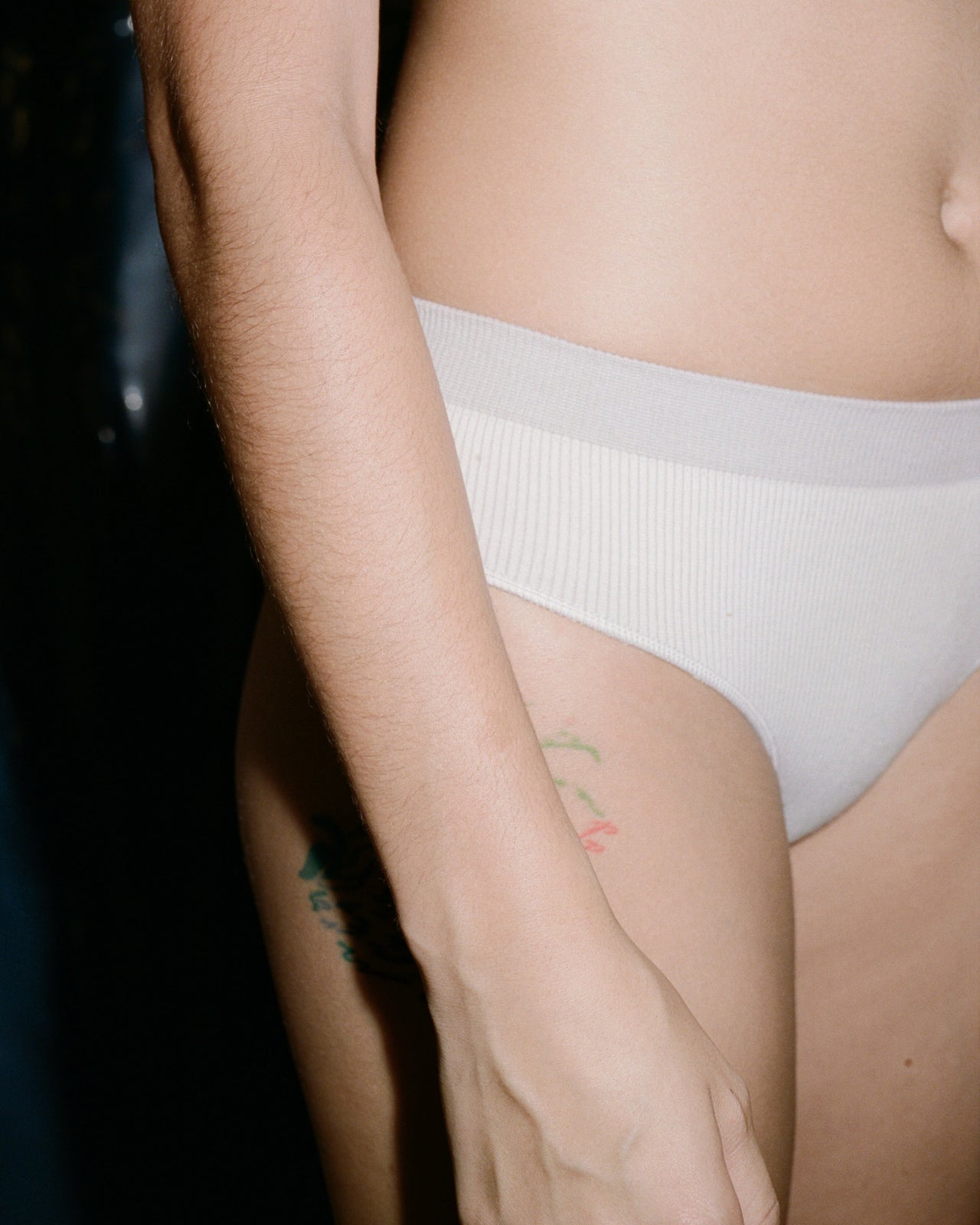 Fine Seamless Bell Pants - Seamless Rib - Light Grey