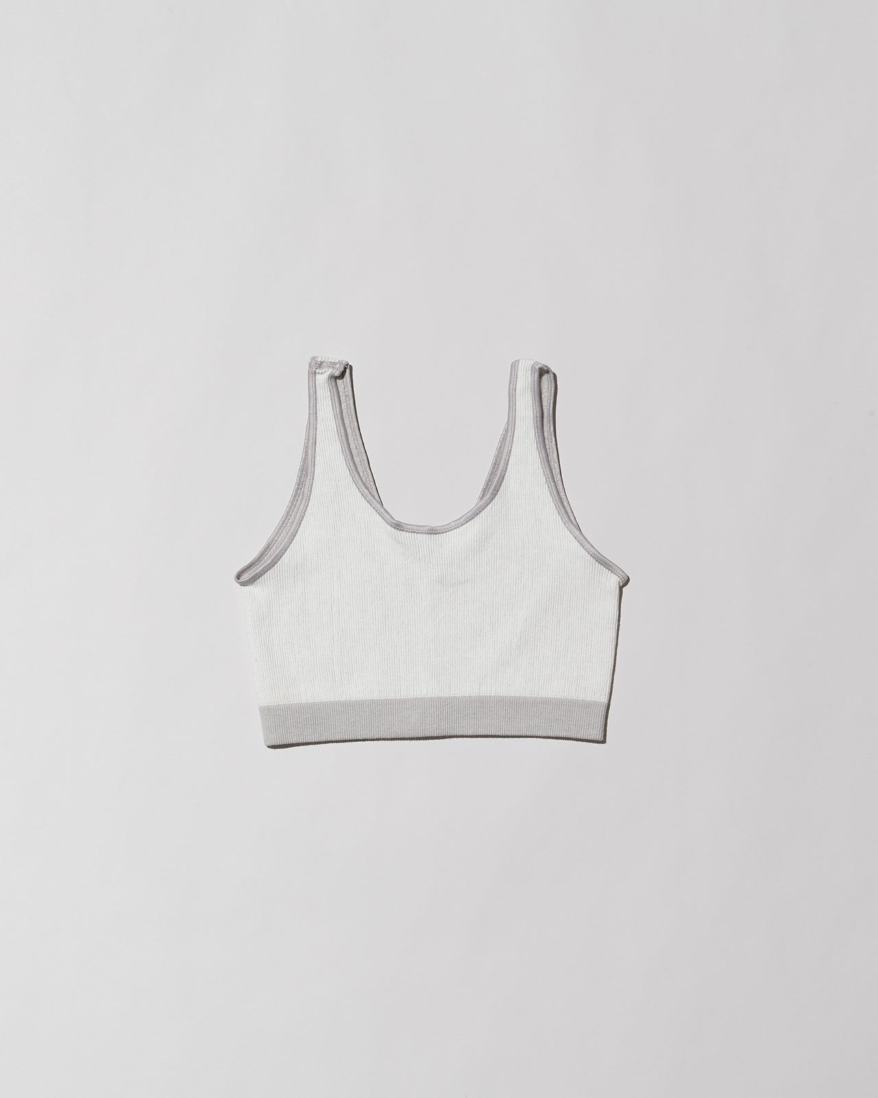 Fine Seamless Scoop Top - Seamless Rib - Light Grey
