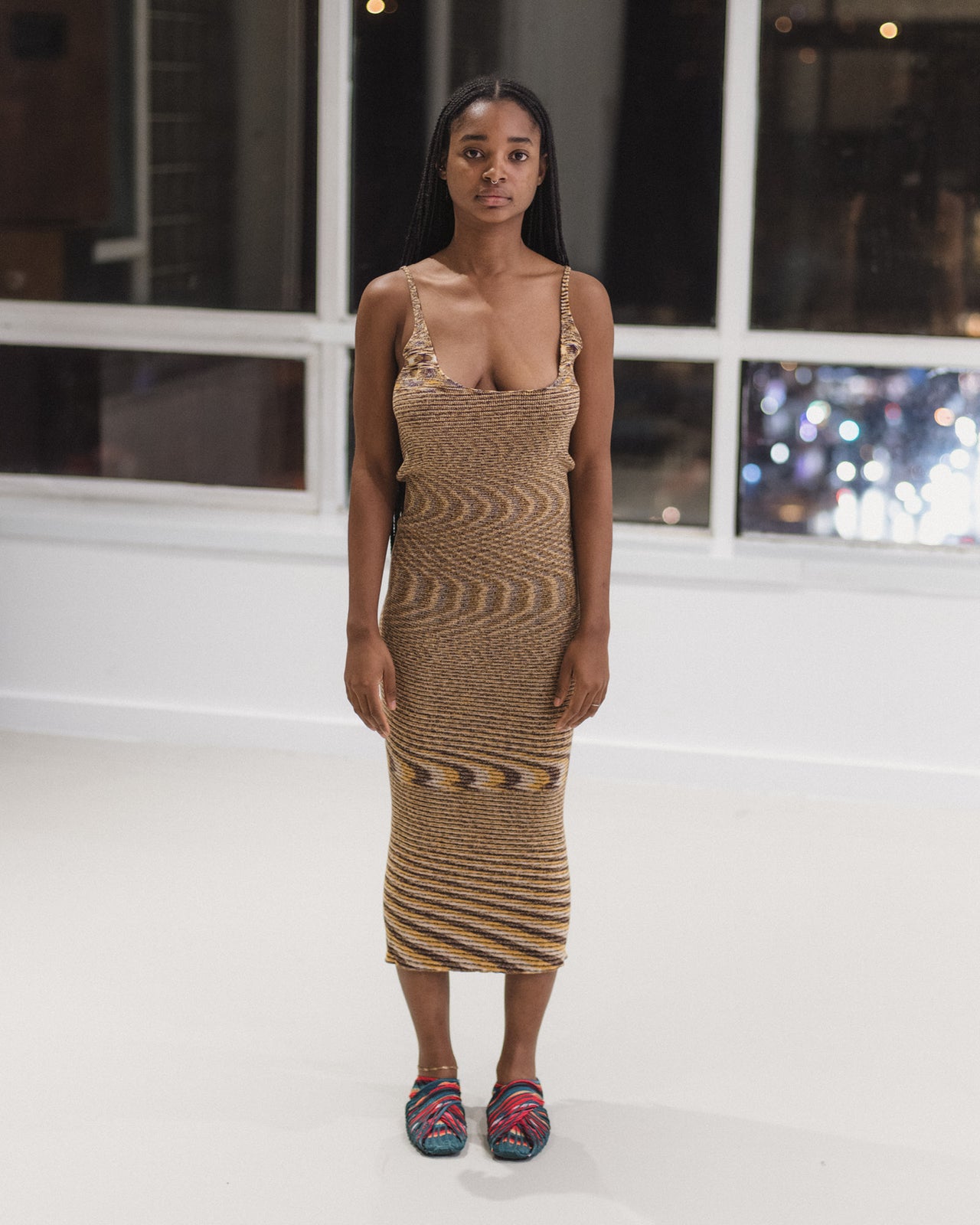 Flute Dress - Ecovero Viscose - Brown Melange