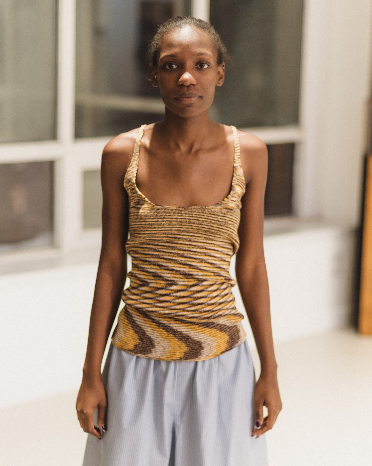 Flute Tank - Ecovero Viscose - Brown Melange