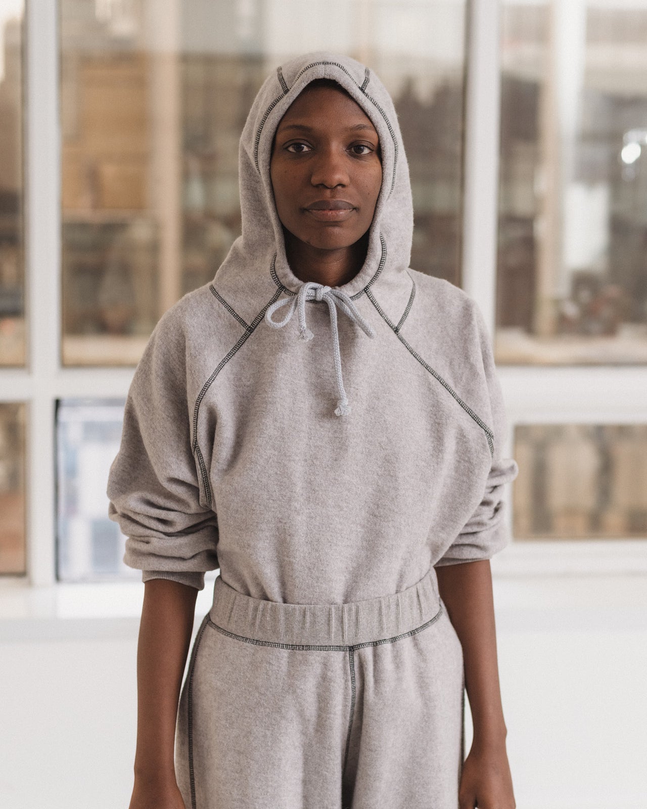 Fold Hoodie - Recycled Cotton - Grey Melange