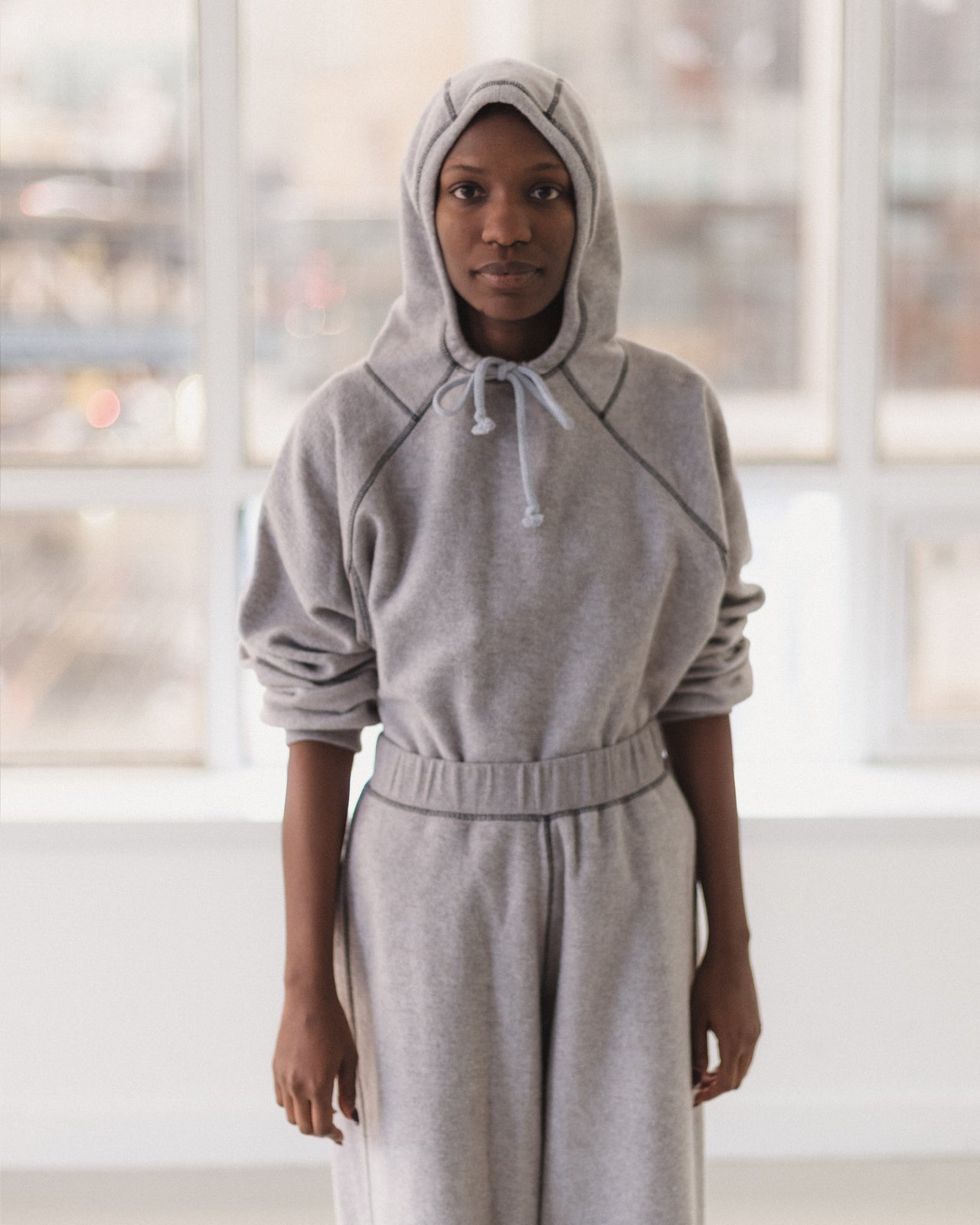 Fold Hoodie - Recycled Cotton - Grey Melange