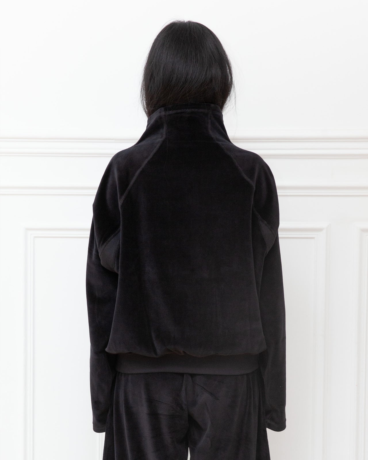 Fold Turtleneck - Organic Cotton Velour - Black