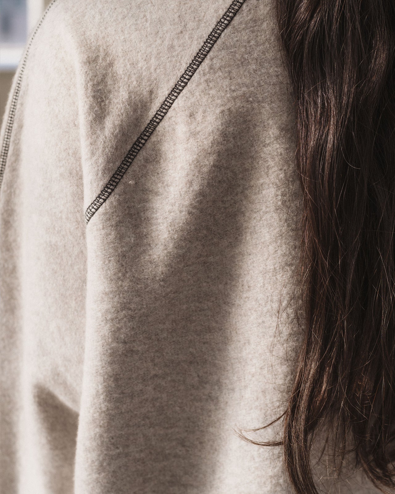 Fold Turtleneck - Recycled Cotton - Grey Melange