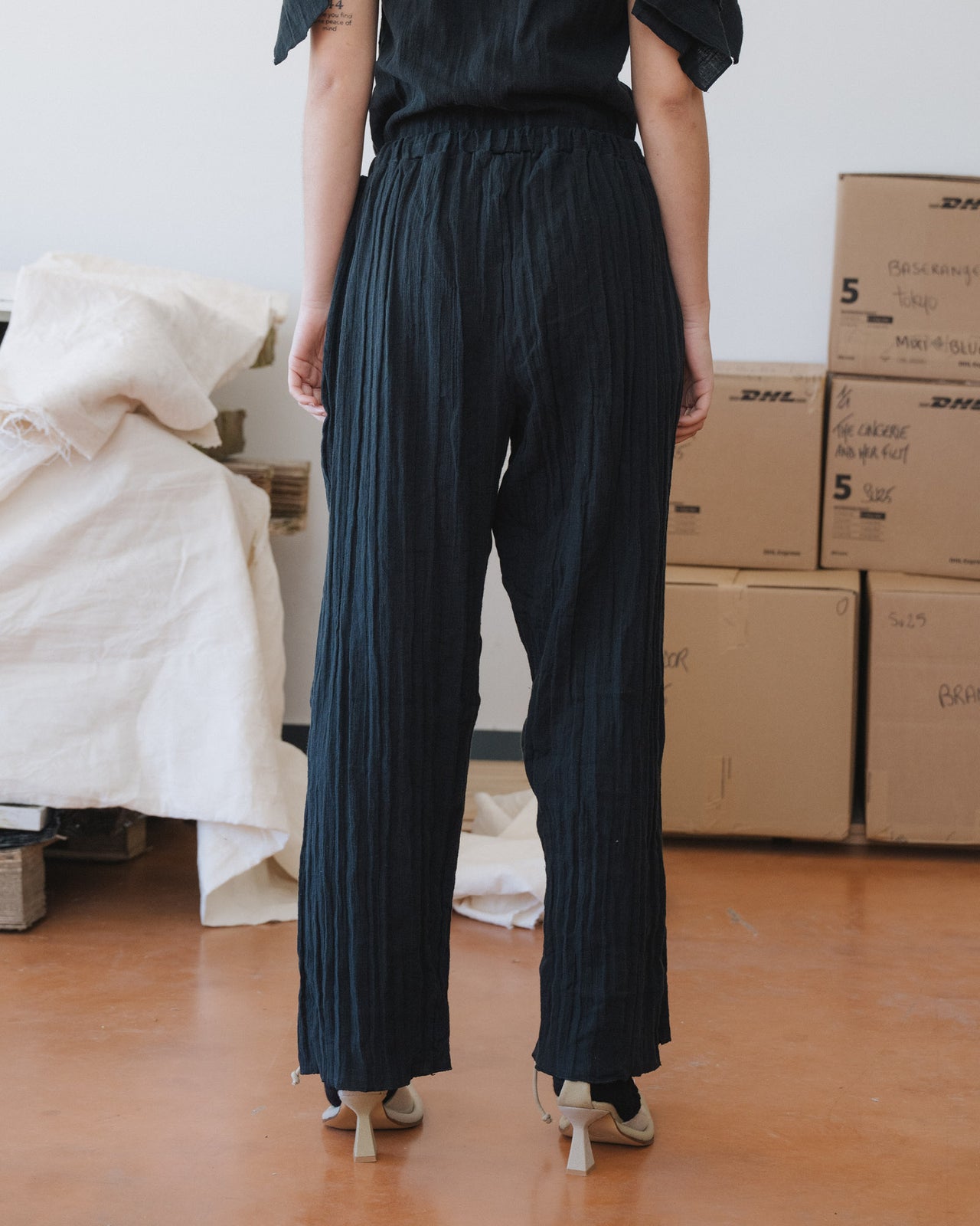 Folio Pants - Crinkle Linen - Black