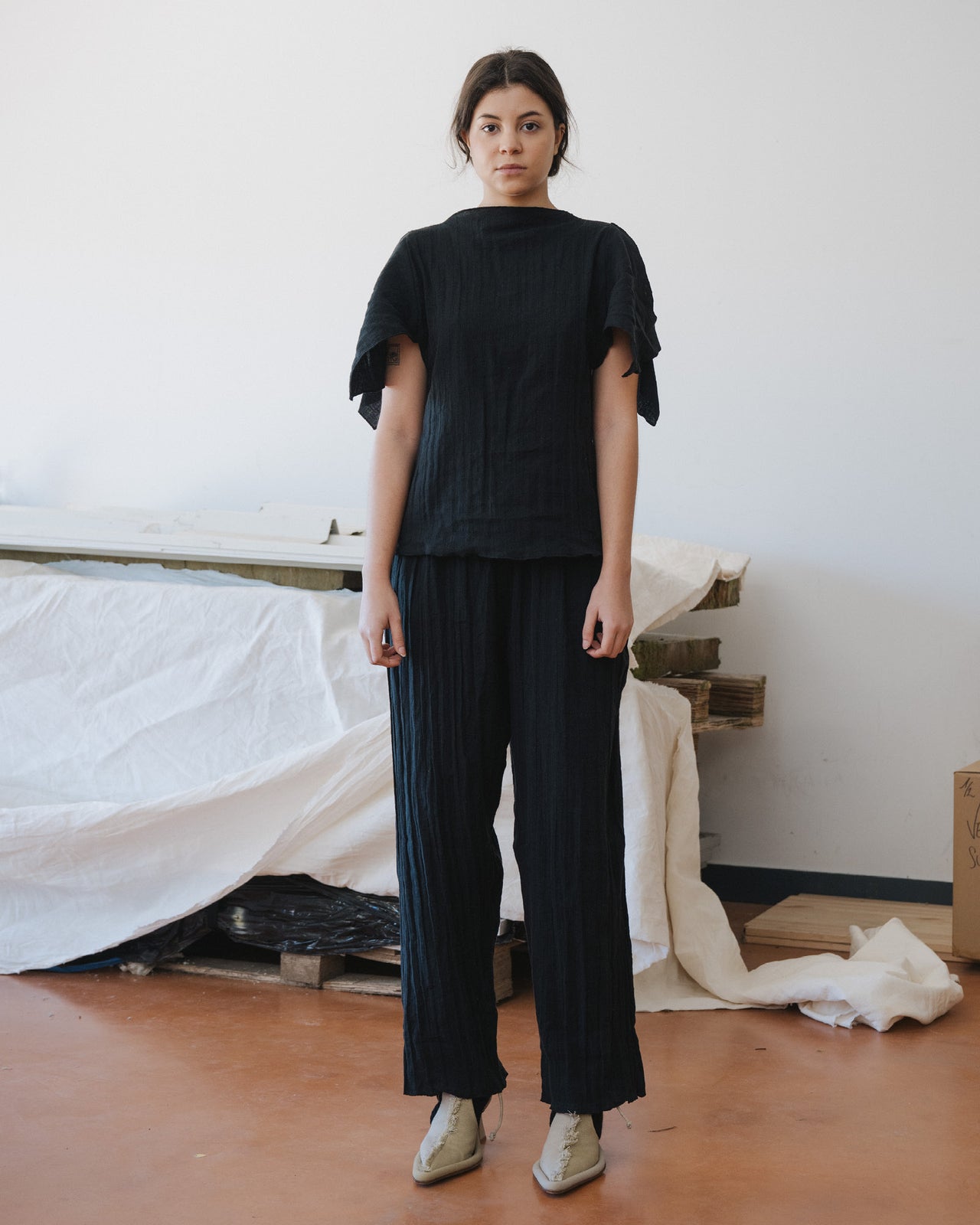 Folio Pants - Crinkle Linen - Black