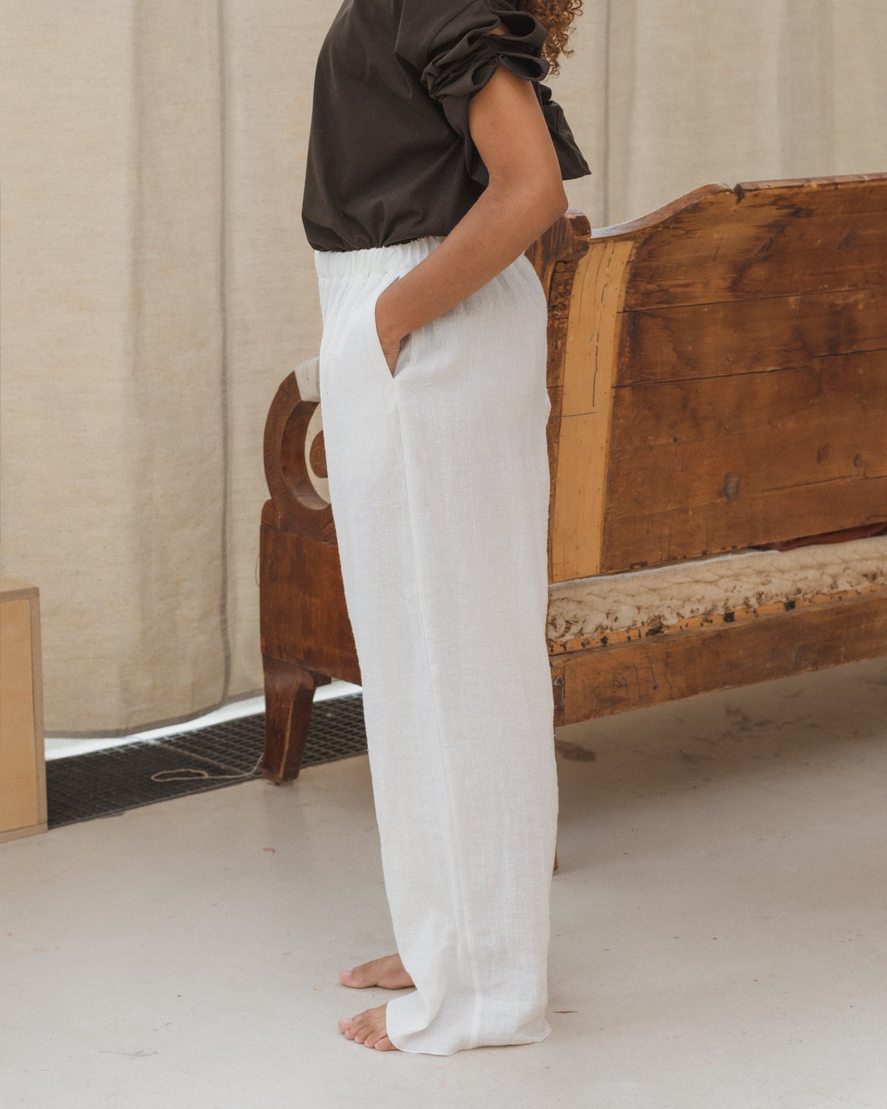 Folio Pants - Crinkle Linen - Off White