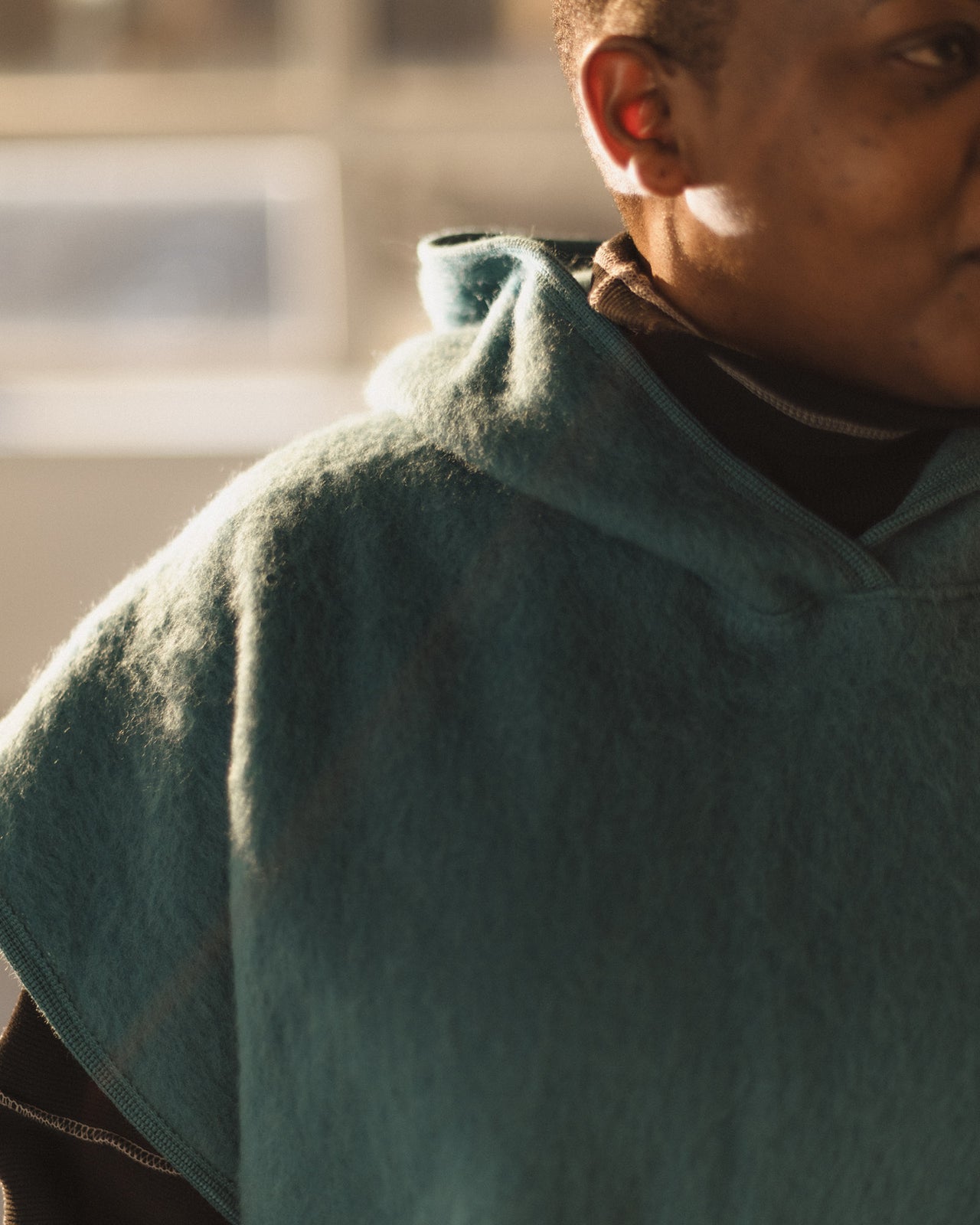 Fortu Hooded Vest - Brushed Wool - Opale Green