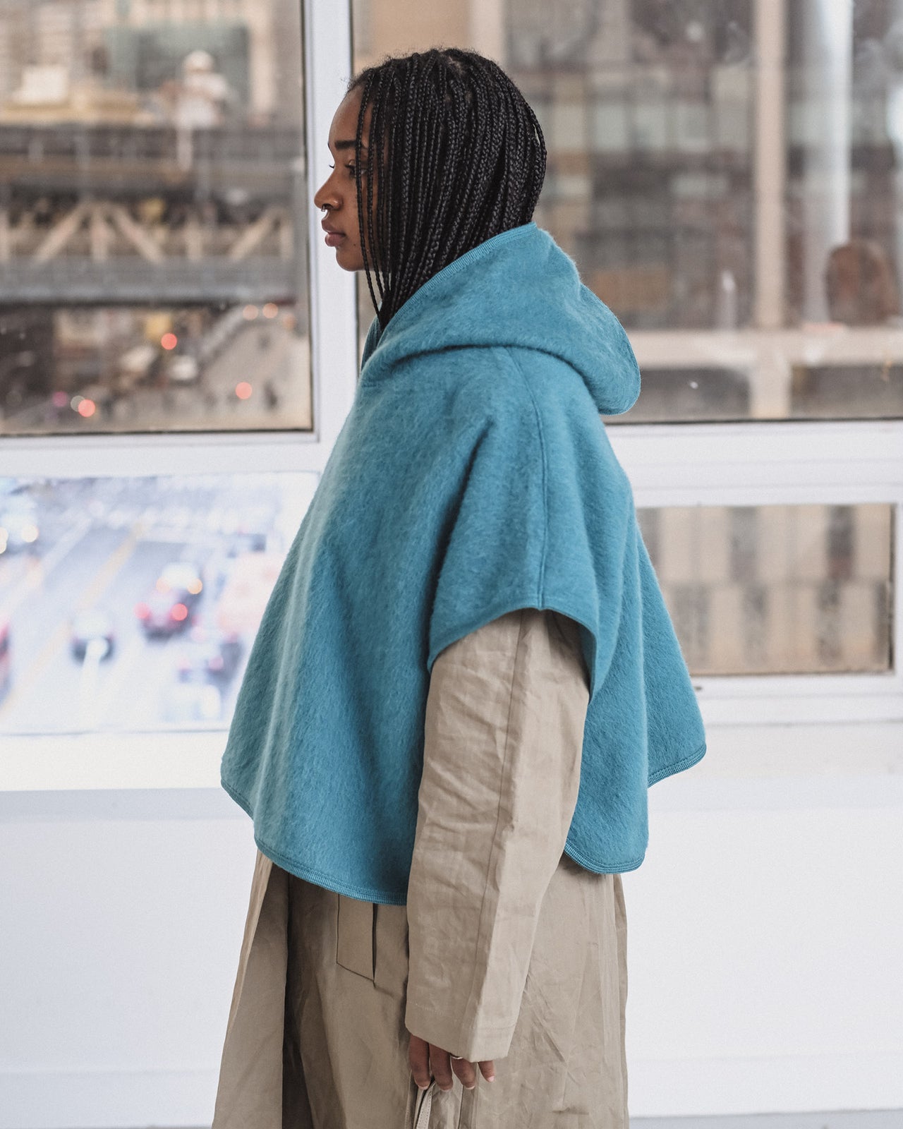 Fortu Hooded Vest - Brushed Wool - Opale Green