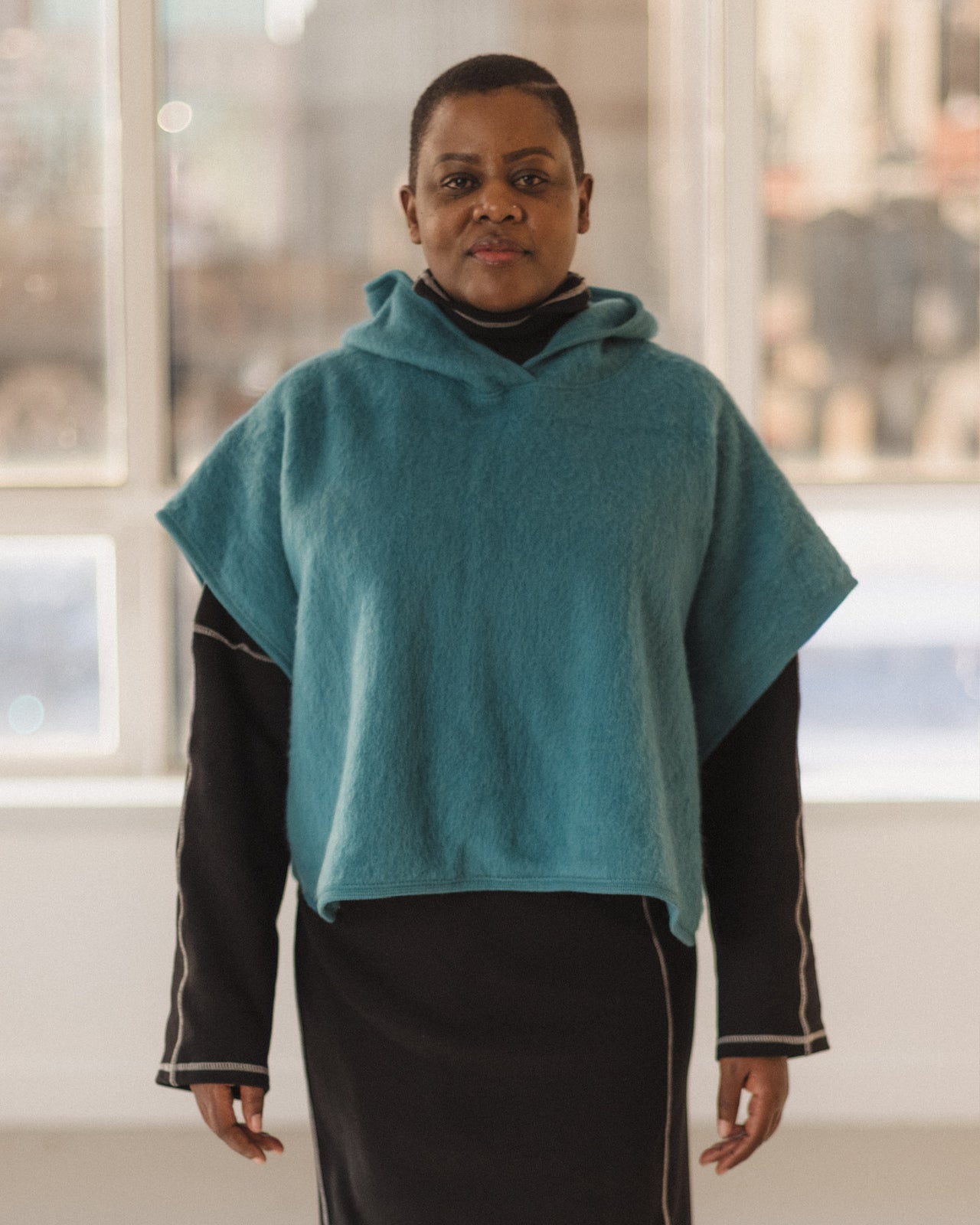 Fortu Hooded Vest - Brushed Wool - Opale Green