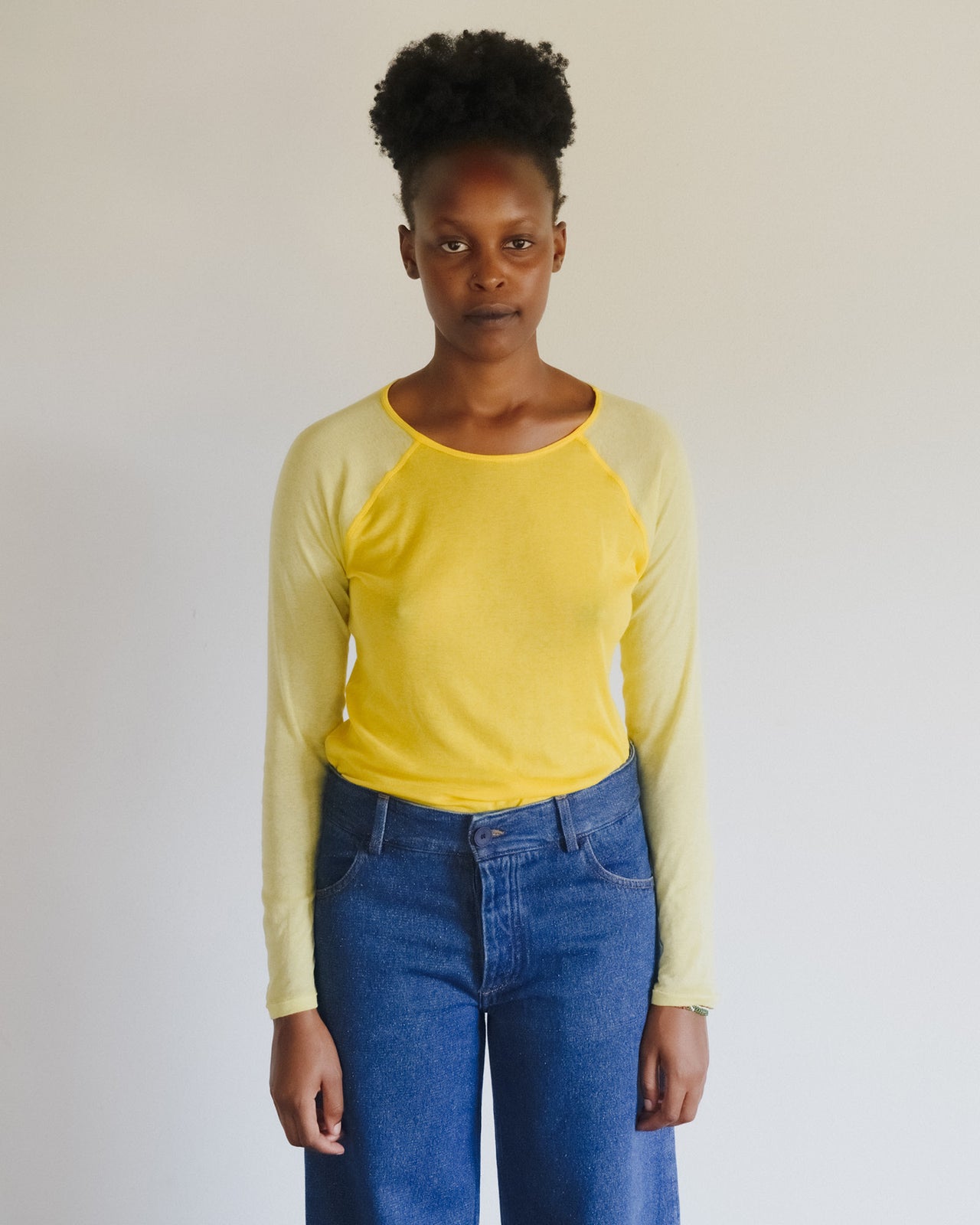 Gene Long Sleeve Tee - Organic Cotton - Yellow / One Yellow