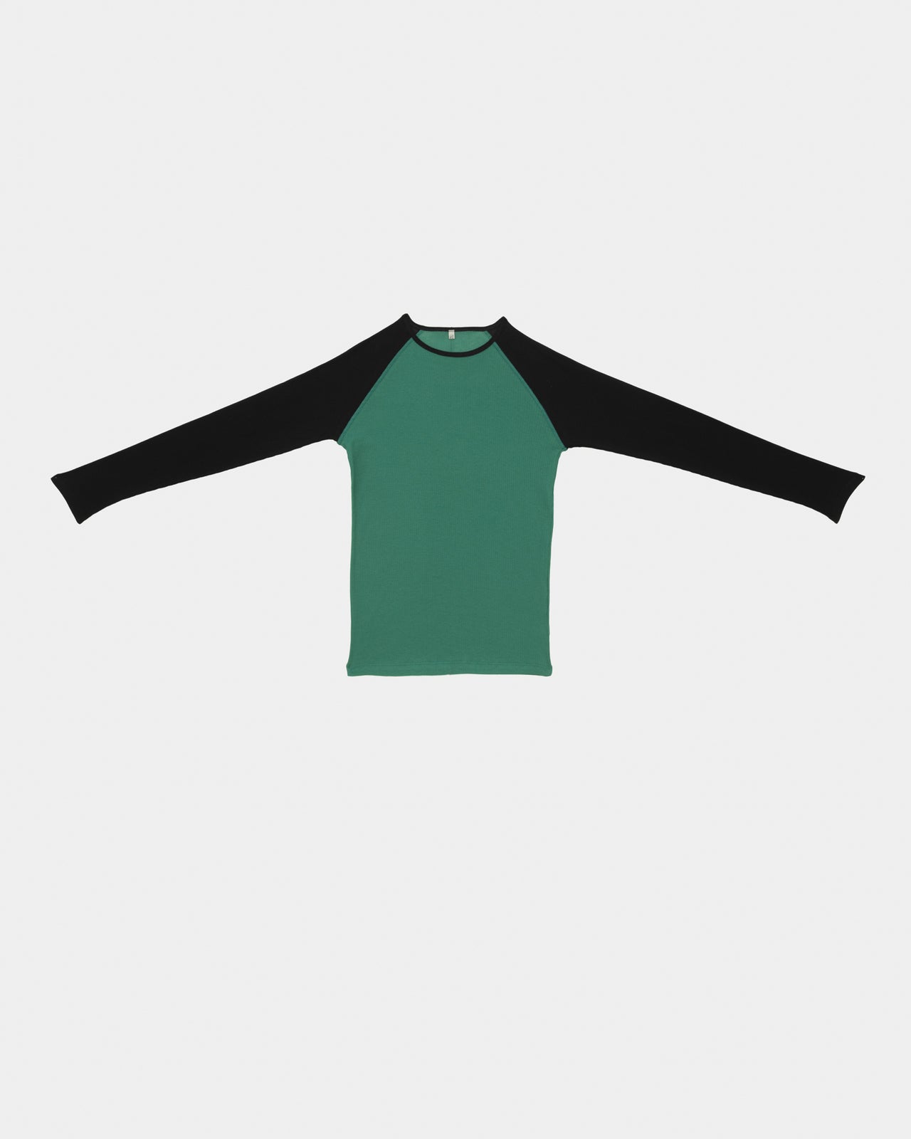 Gene Long Sleeve Tee - Fine Organic Cotton Rib - Mira Green / Navy